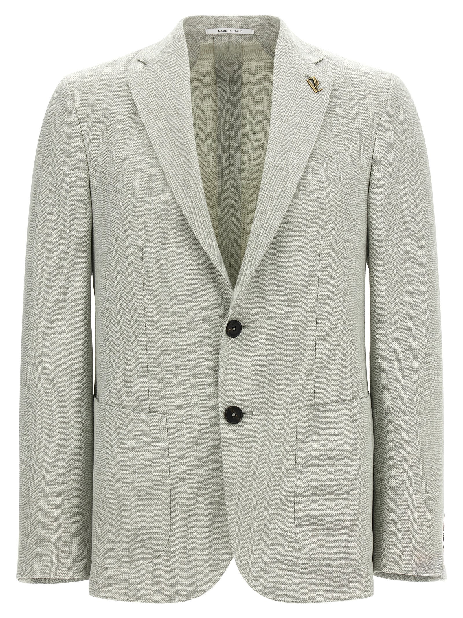 Bicolor Linen Blazer