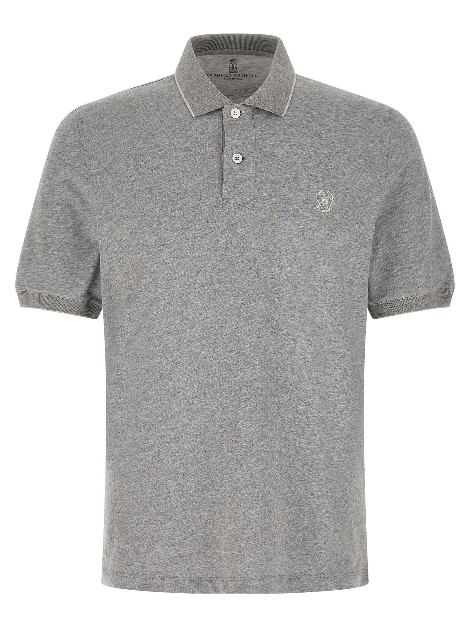 Gray Cotton Polo Shirt