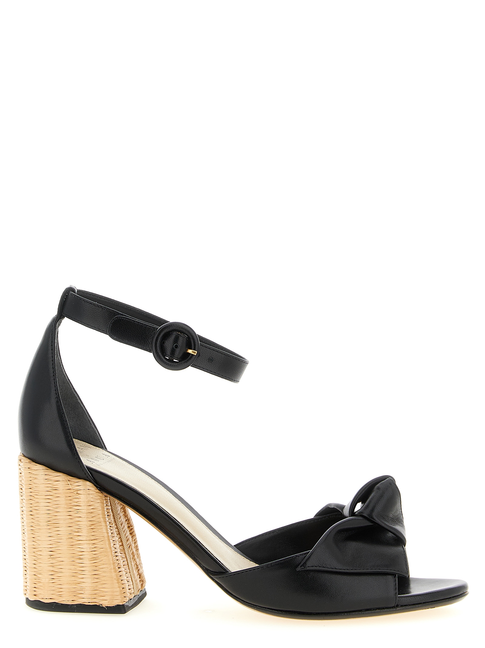 Black Cowhide Stiletto Heel Sandals