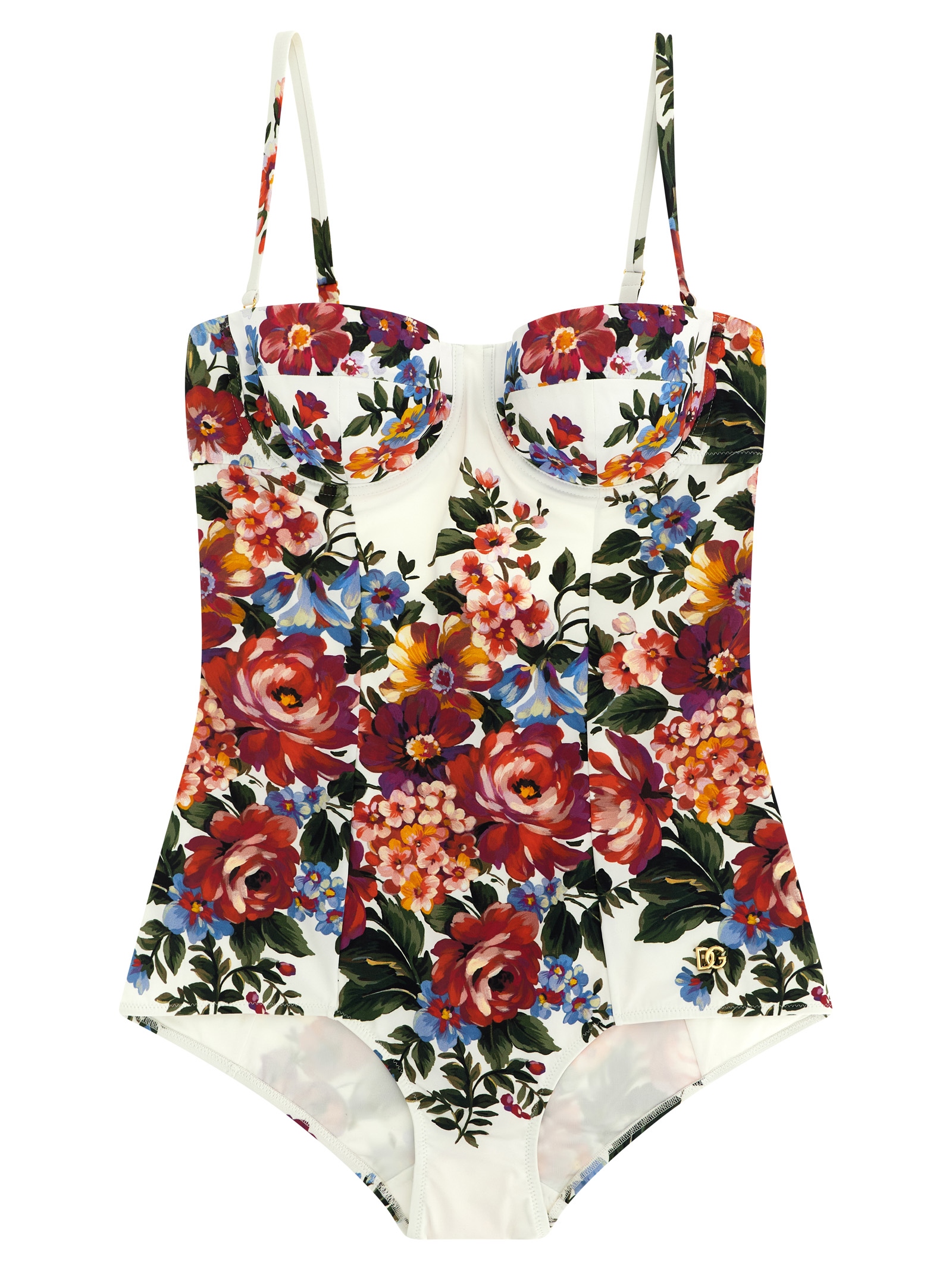 White Polyamide One-Piece Swimsuit