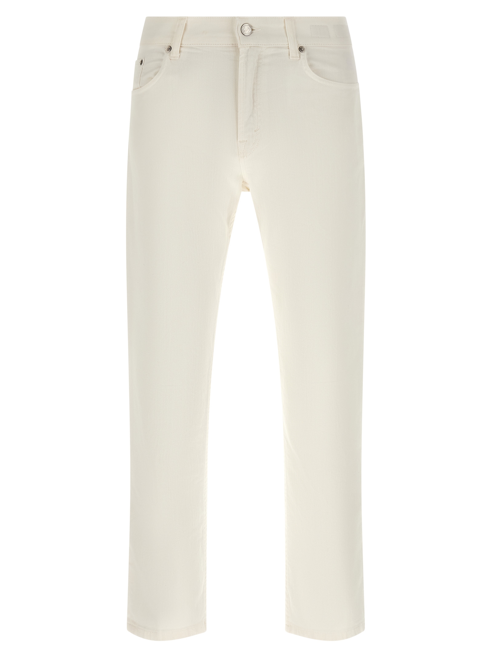 White Cotton Straight-Leg Jeans