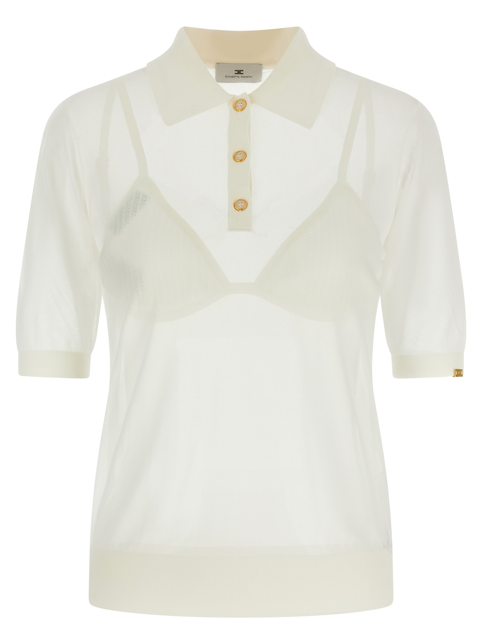 White Viscose Polo Shirt