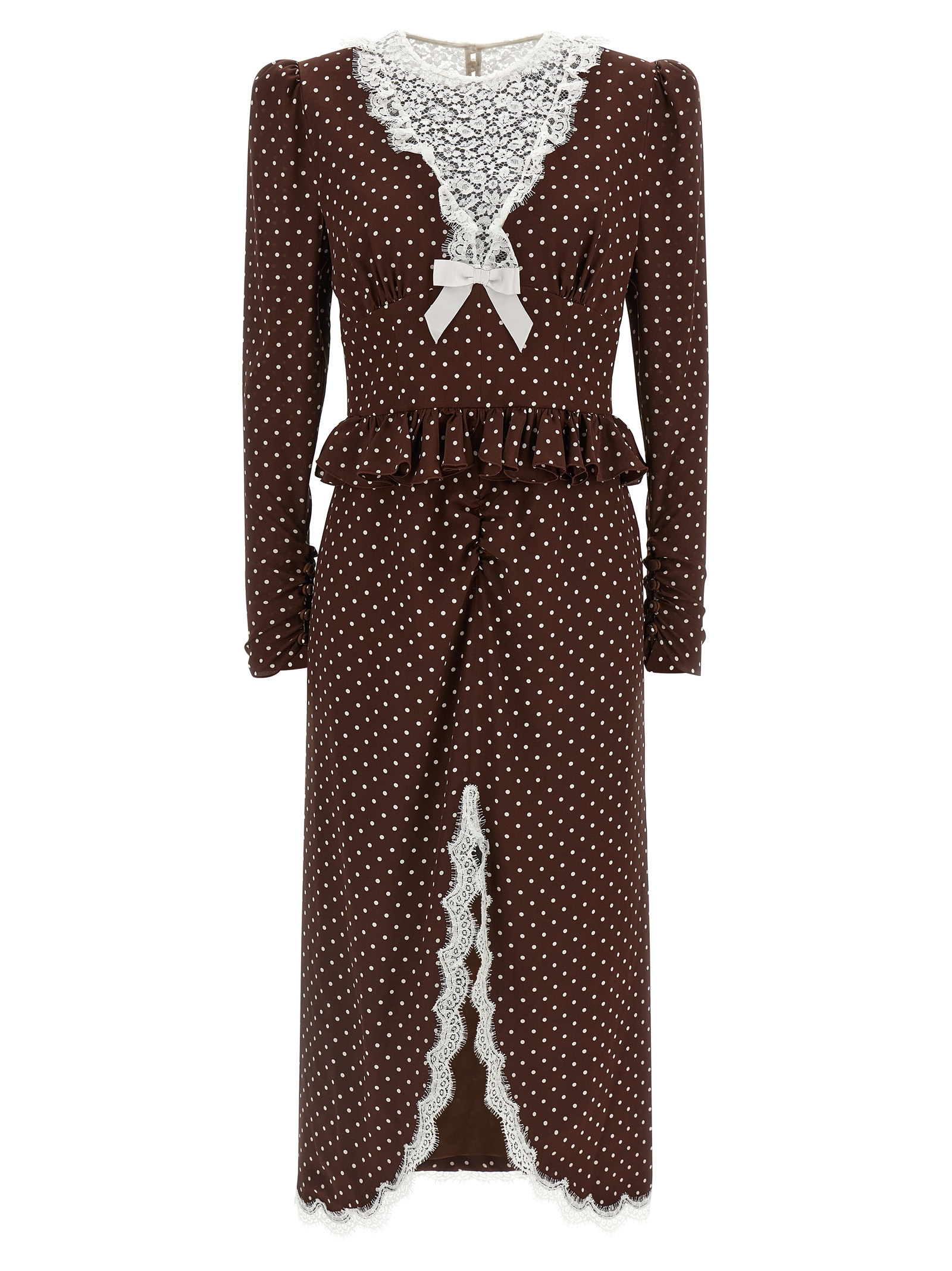 Brown Silk Midi Dress