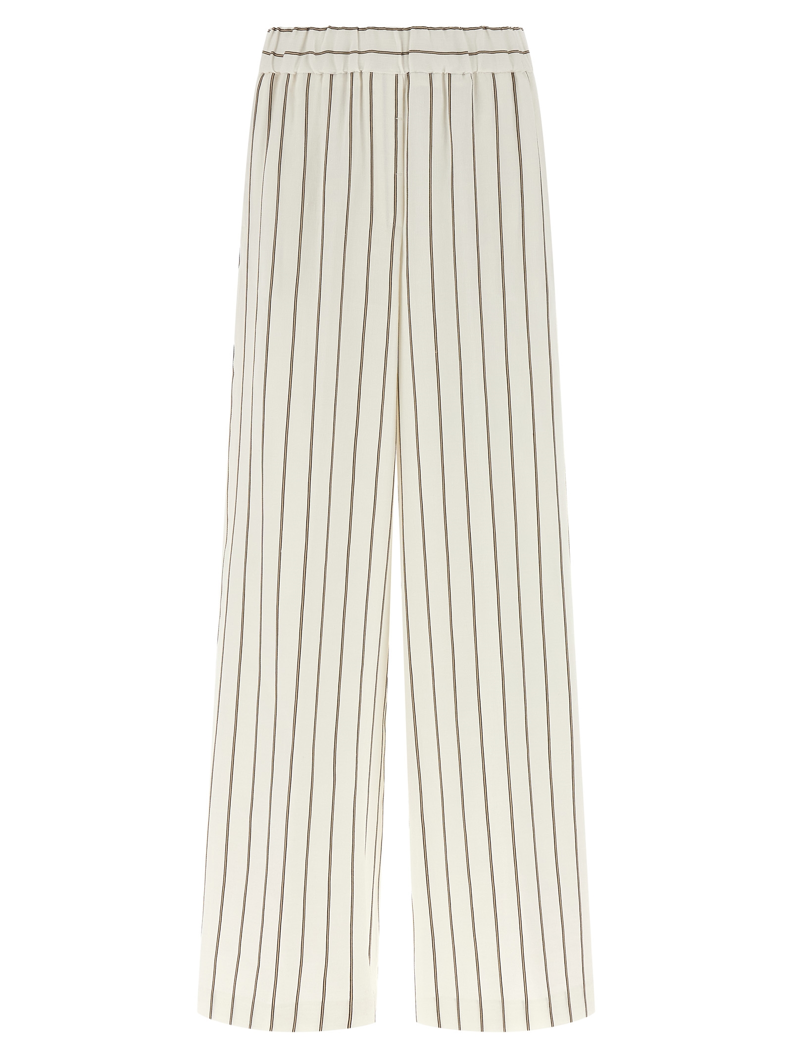 Peserico White Linen Casual Women's Pants