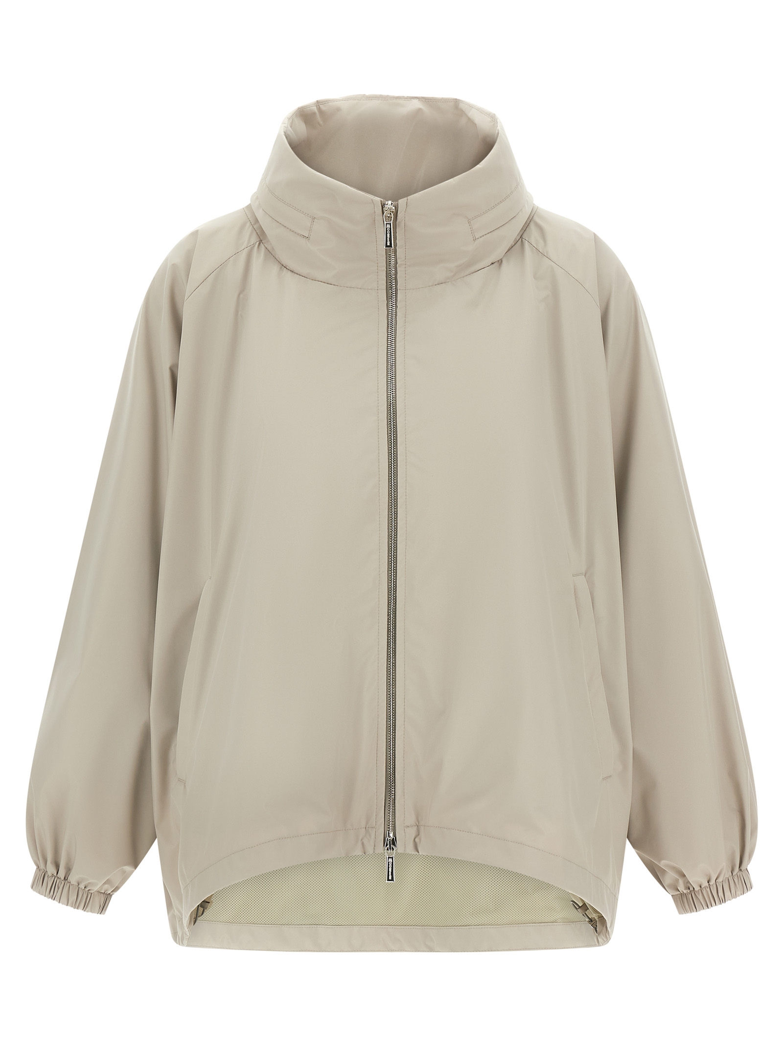 Gray Polyester Shell Jacket