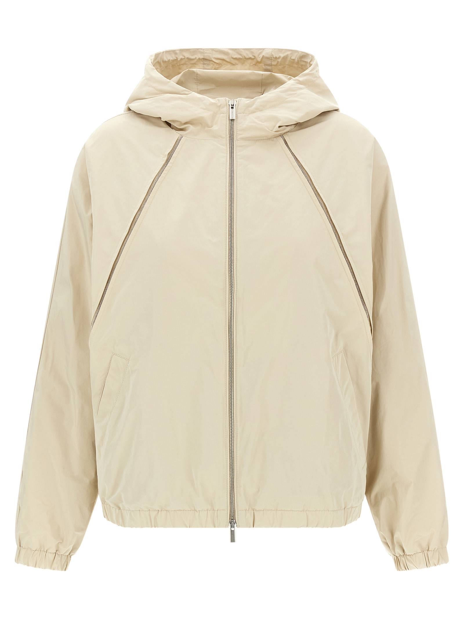 Beige Polyester Shell Jacket