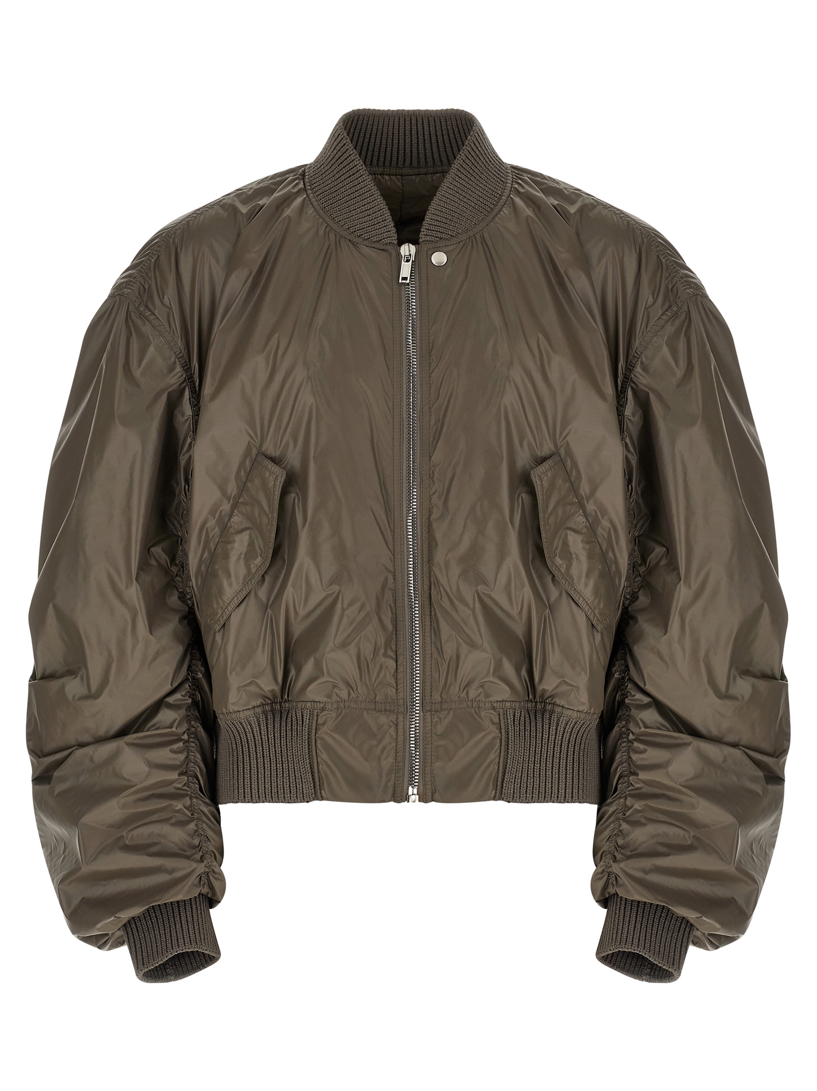 Gray Nylon Bomber