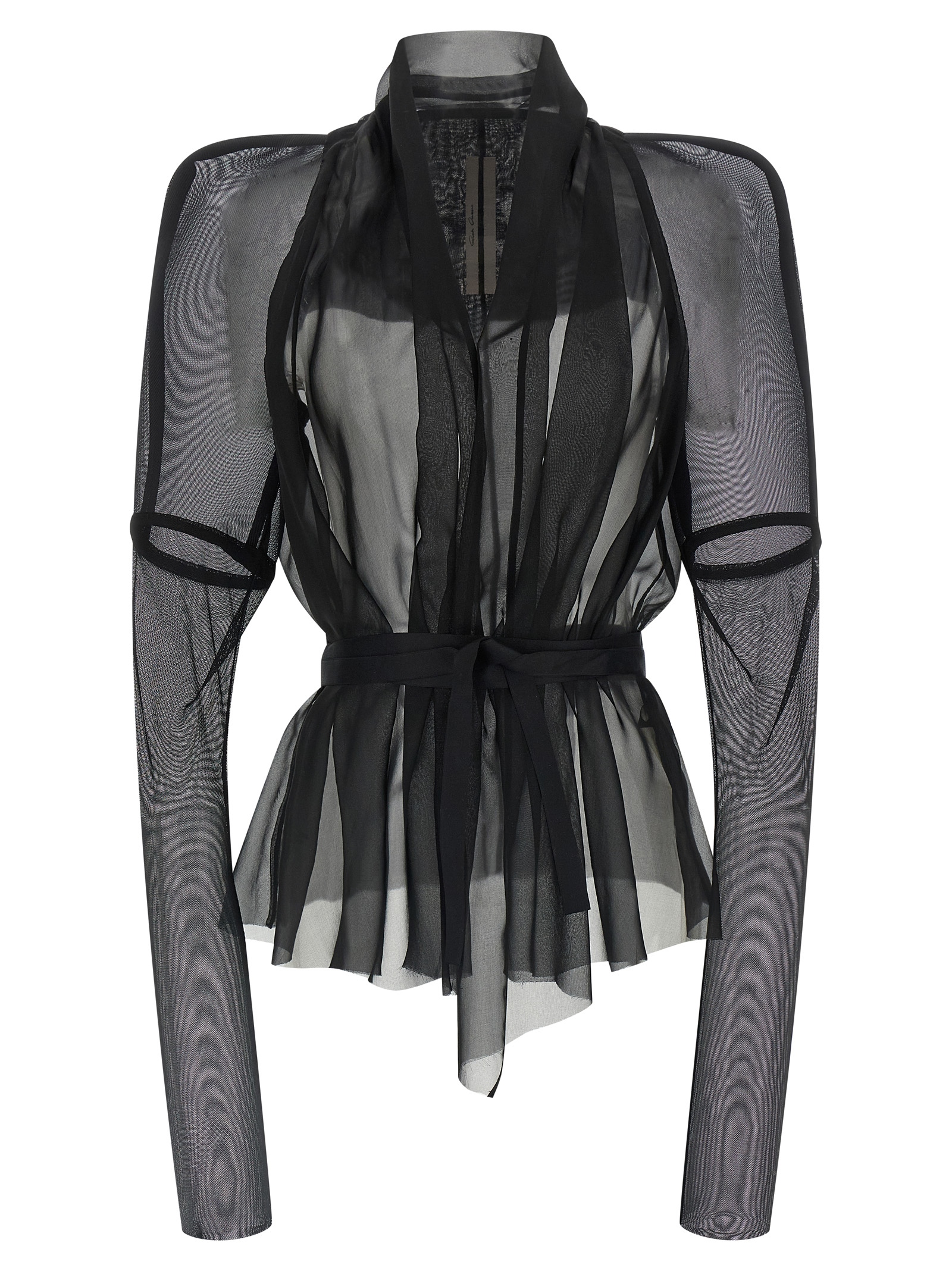 Rick Owens Black Silk Full-Length Jacket Clothing - Women