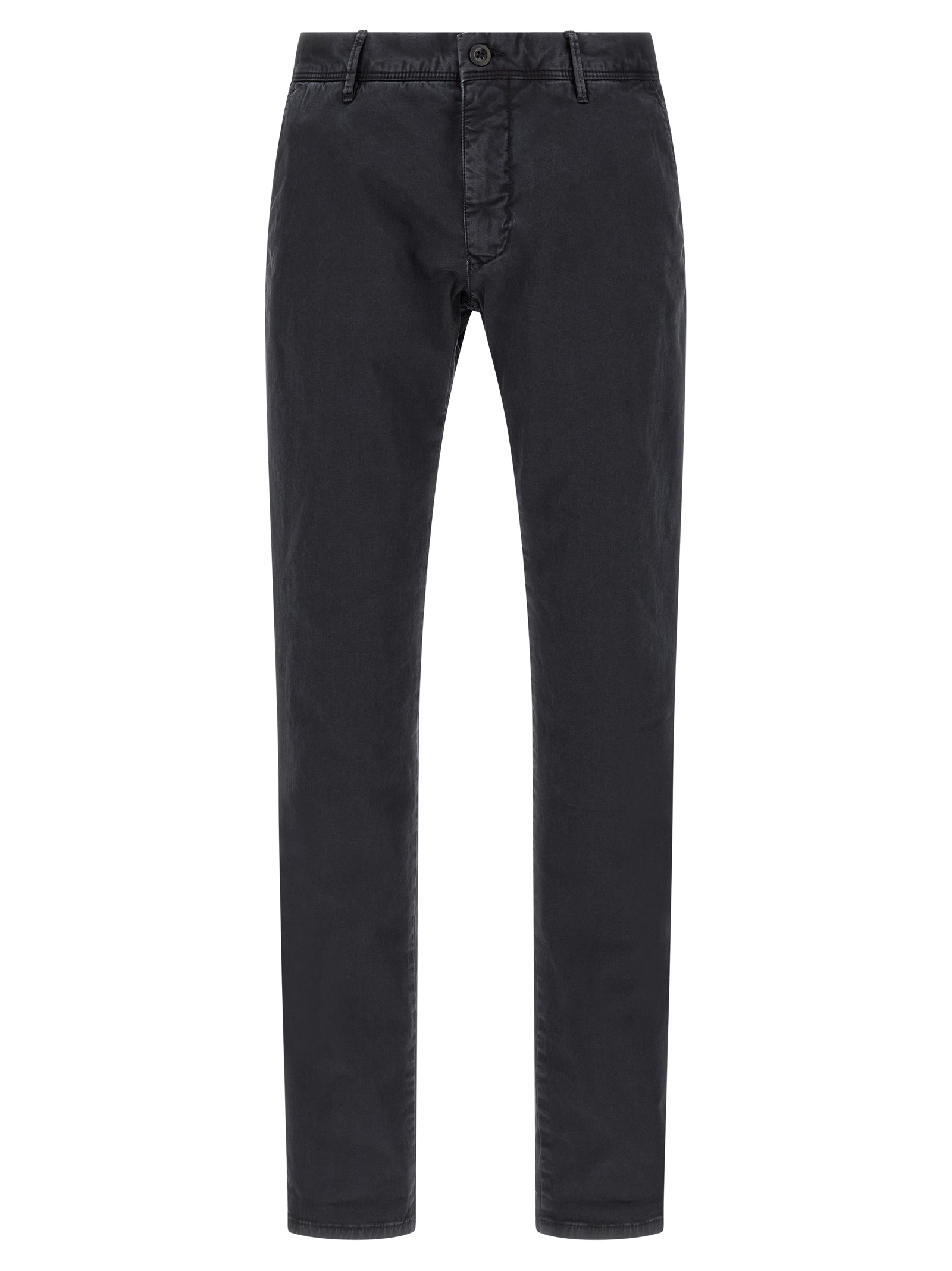 Blue Cotton Casual Pants