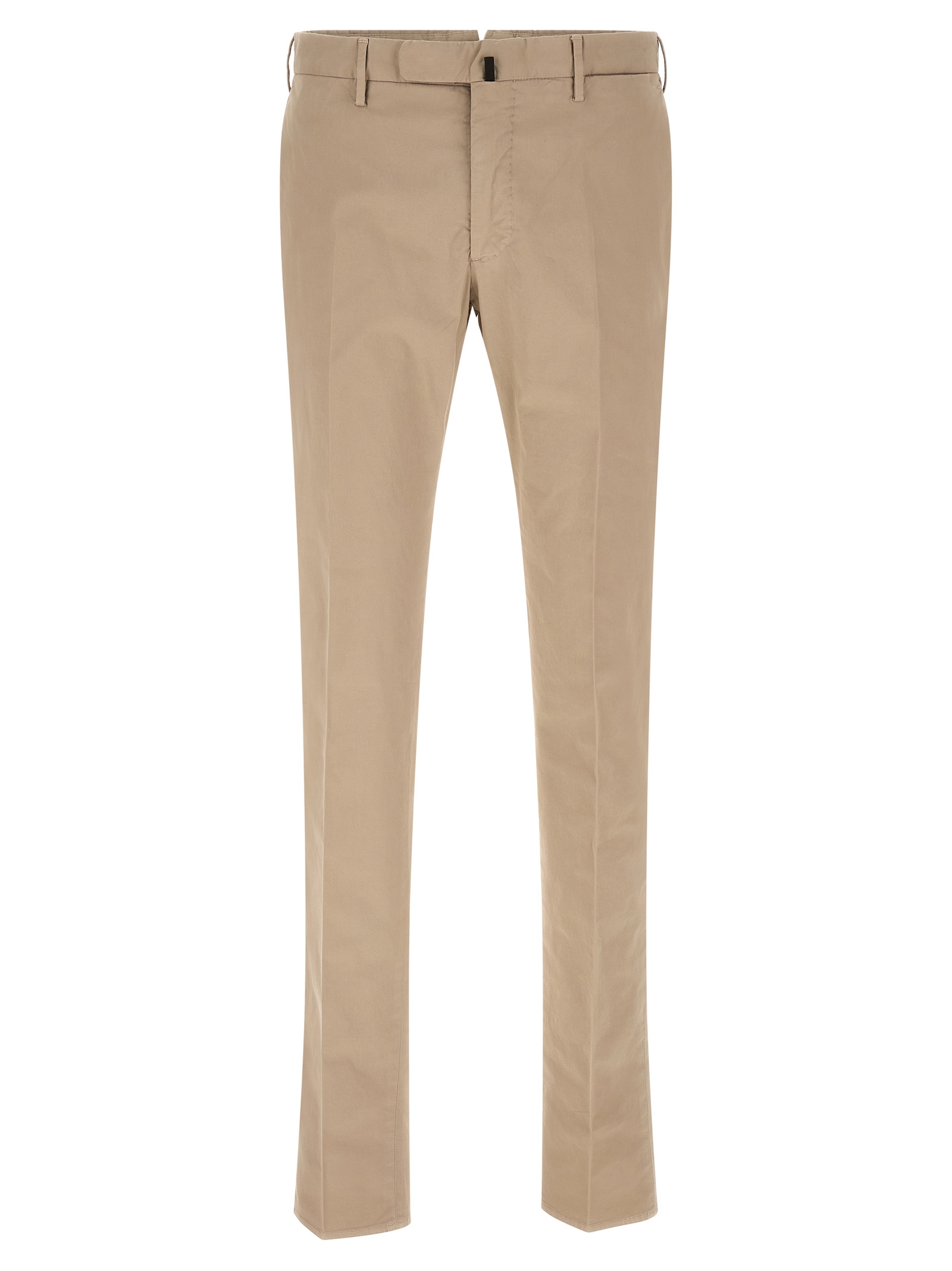 Beige Cotton Casual Pants