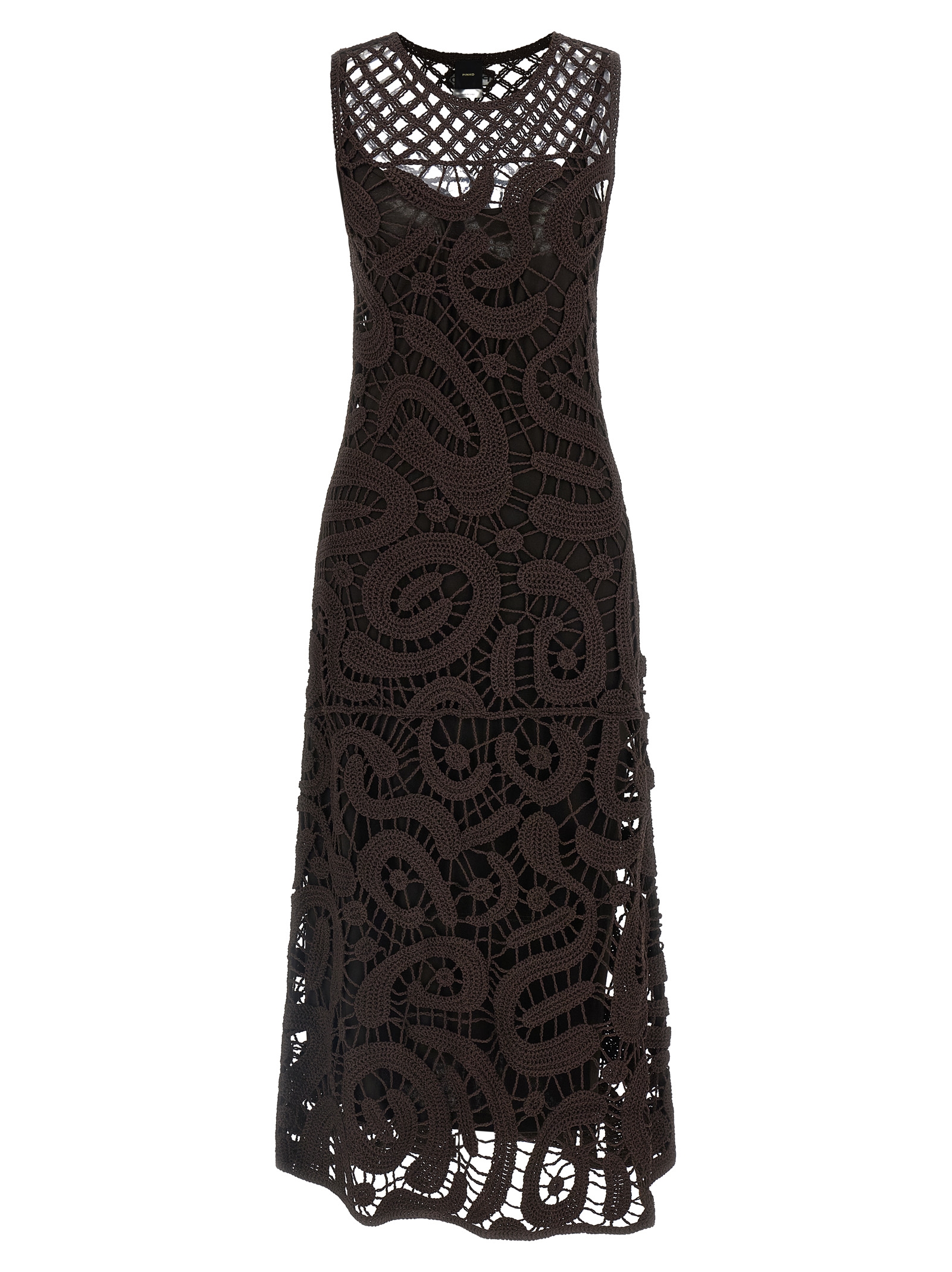 Brown Viscose Long Dress