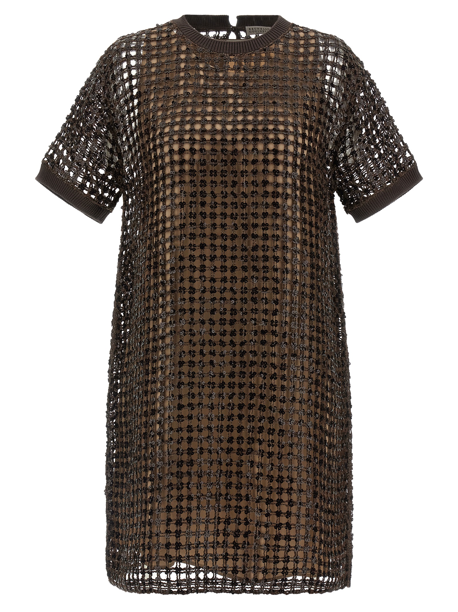 Brunello Cucinelli Brown Silk Short Dress - Women
