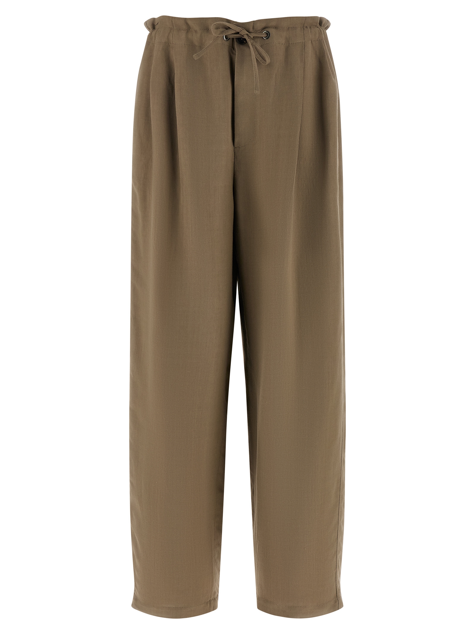 Beige Viscose Casual Pants