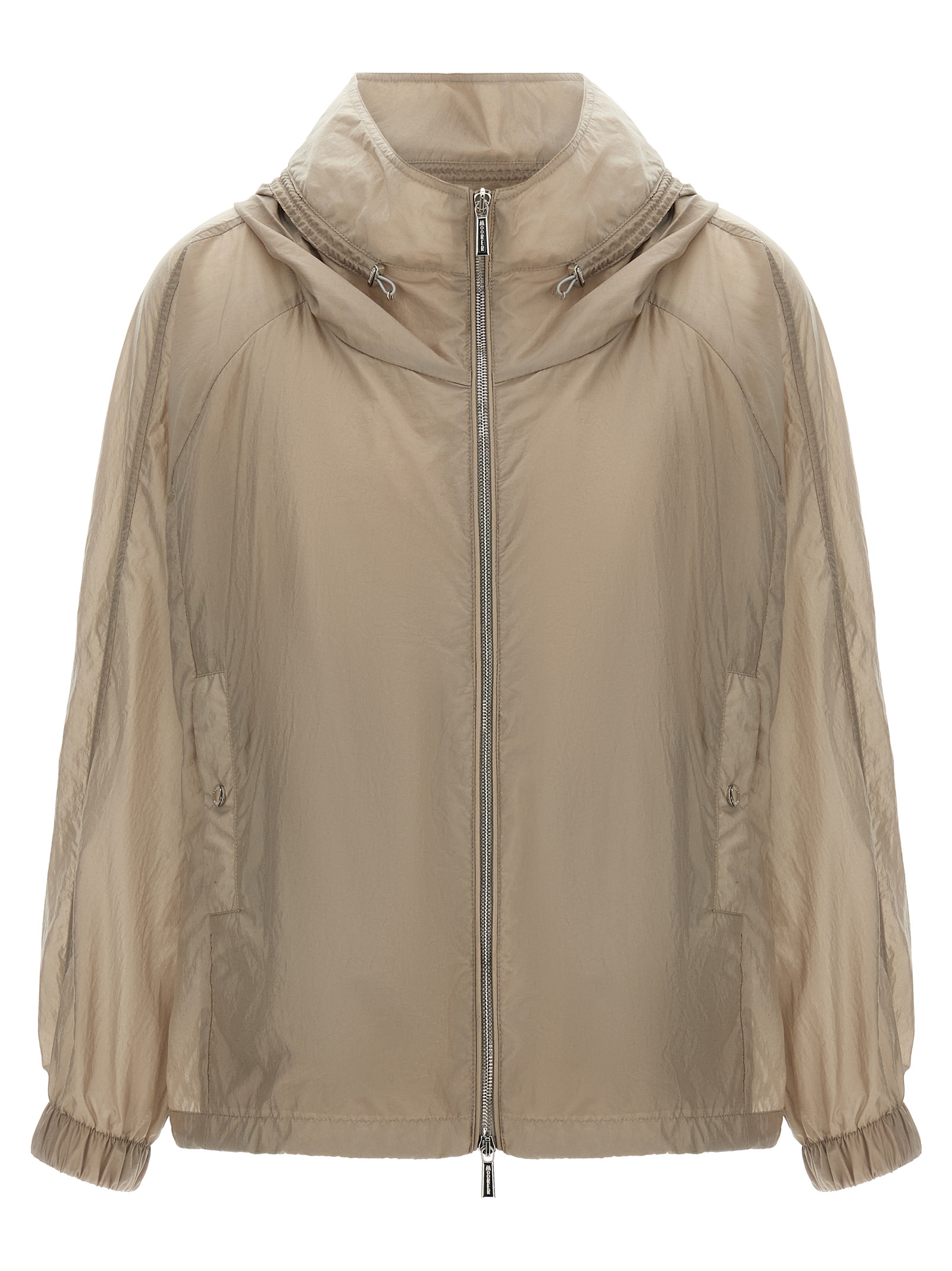 Beige Polyester Shell Jacket
