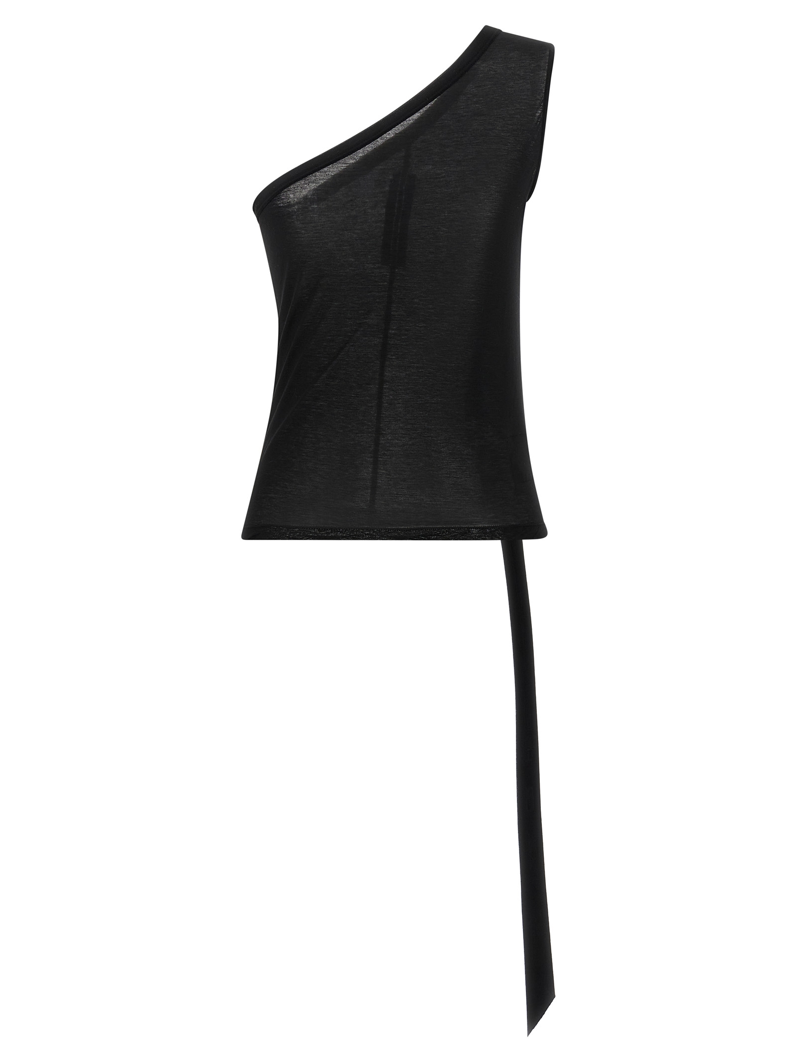 Black Cotton Sleeveles T-Shirt