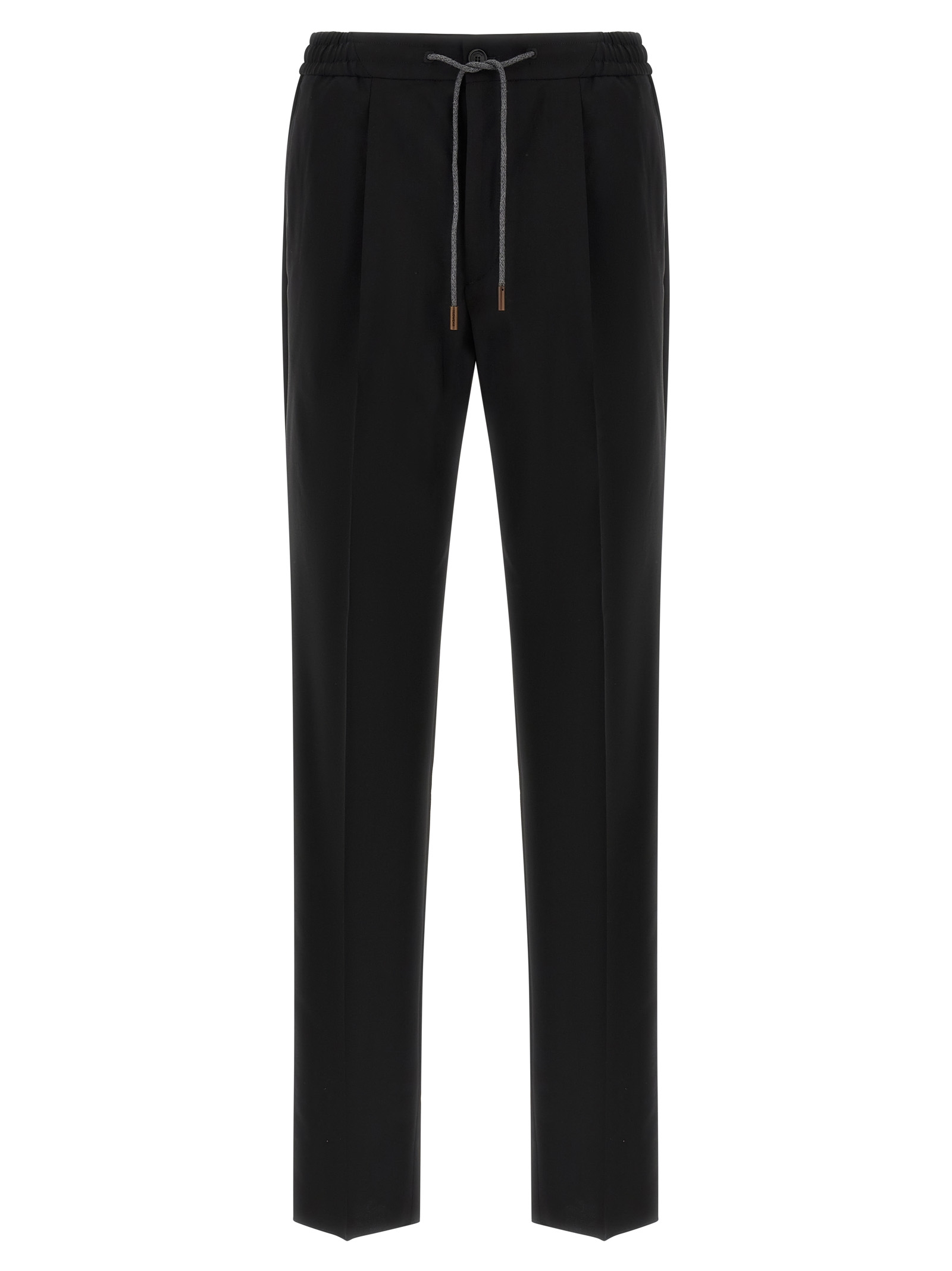 Black Virgin Wool Casual Pants