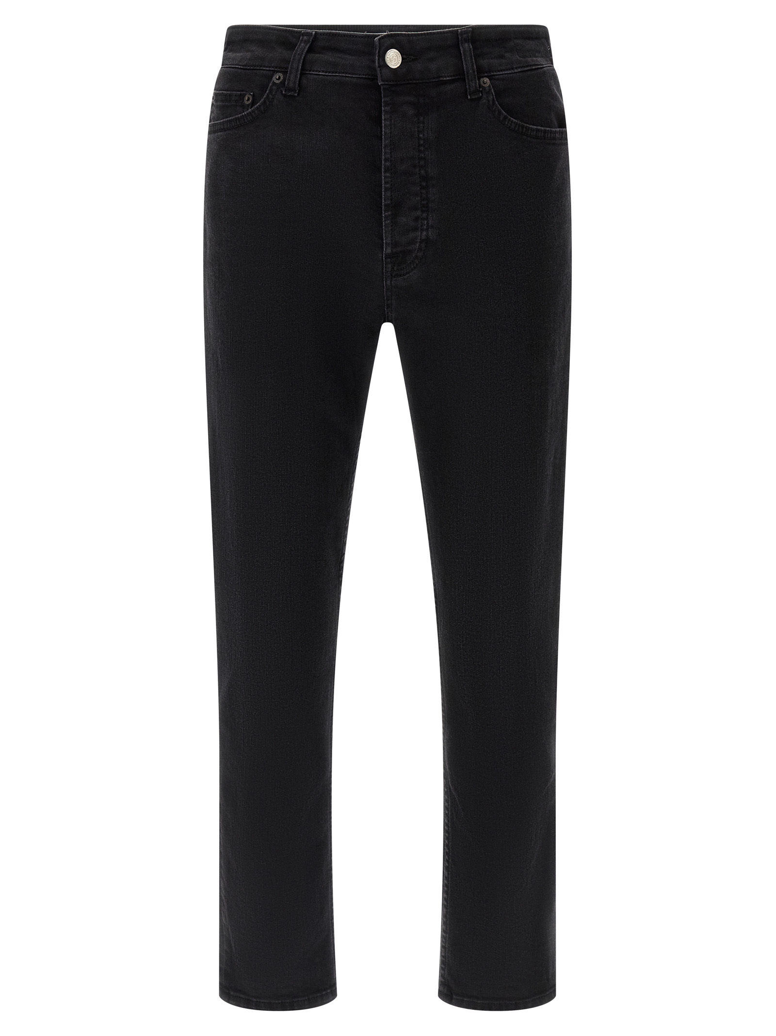 Black Cotton Cropped Jeans