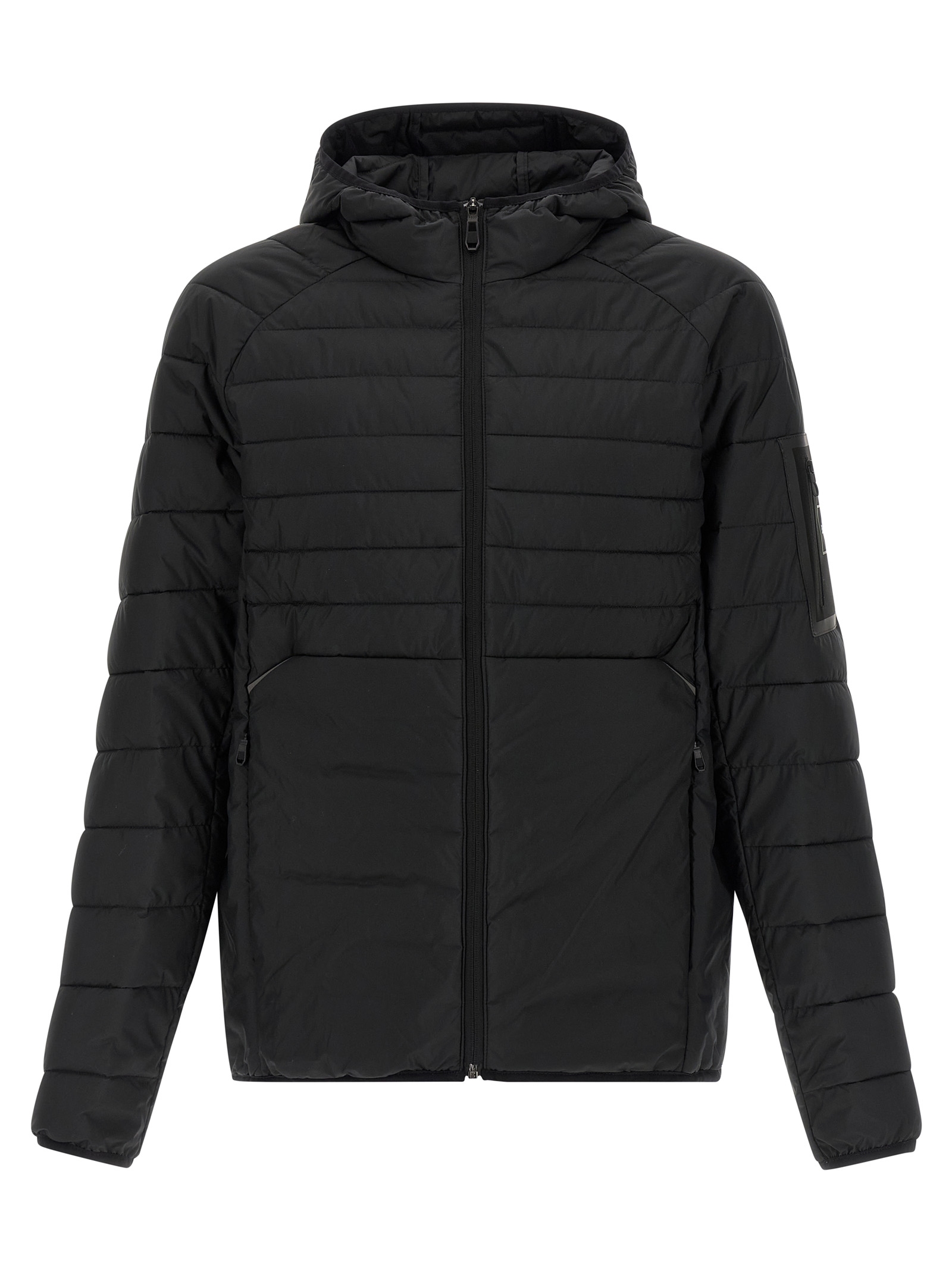 Black Polyester Full-Length Jacket