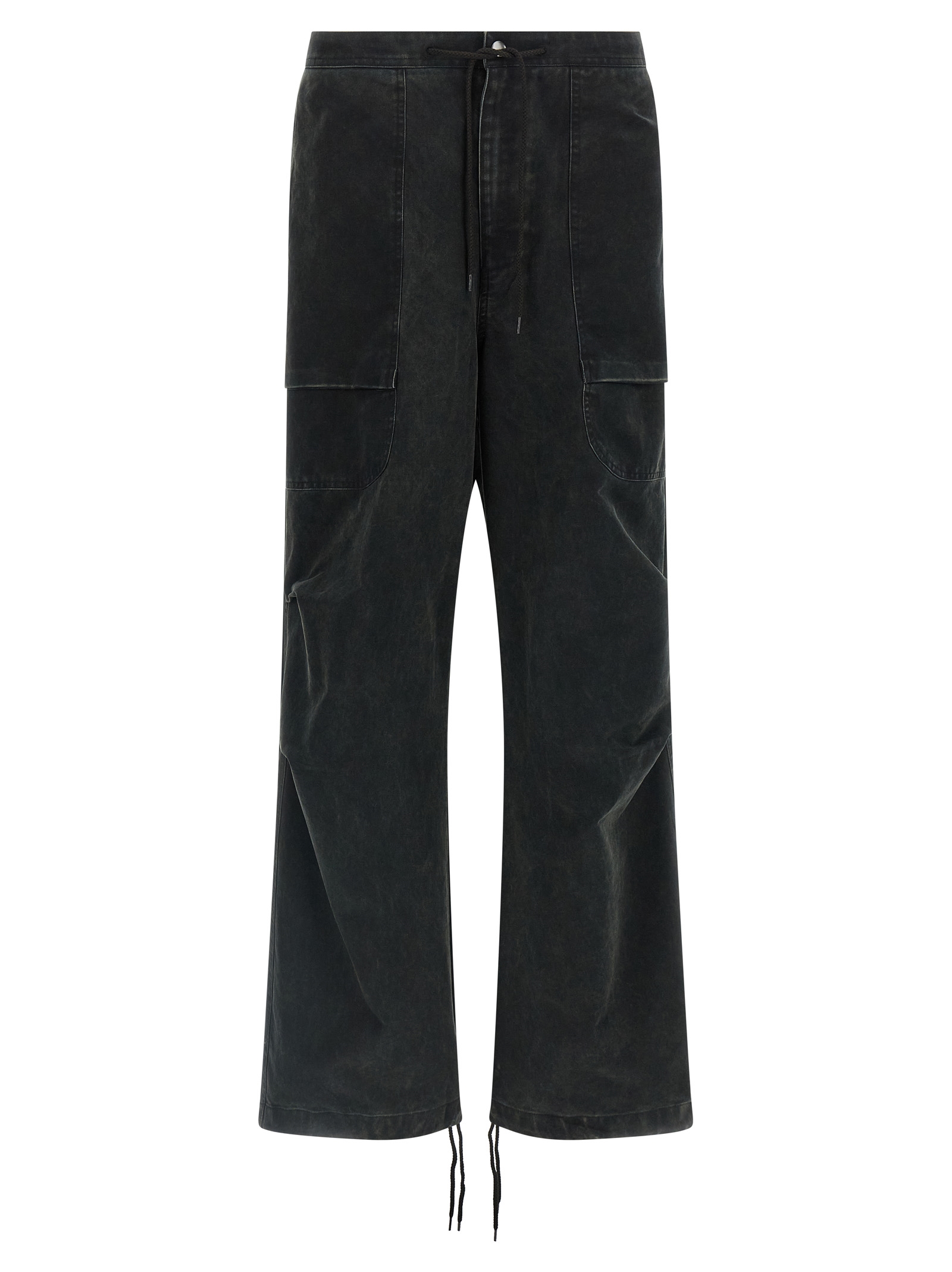 Black Cotton Cargo Pants