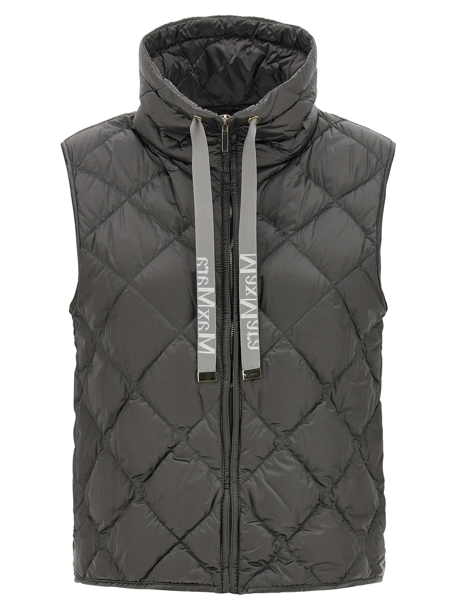 Gray Polyamide Sleeveless Jacket