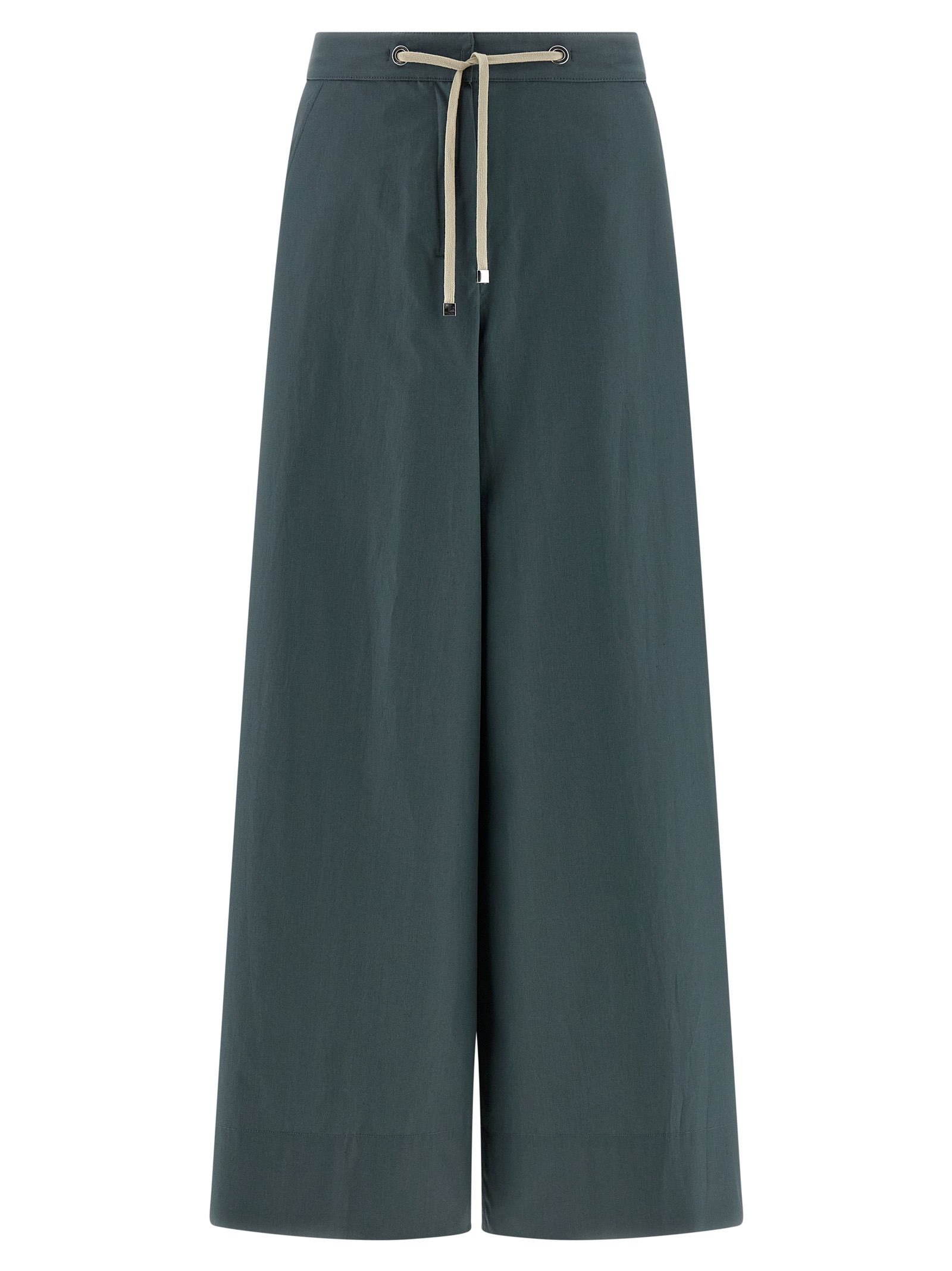 Blue Cotton Flared Pants