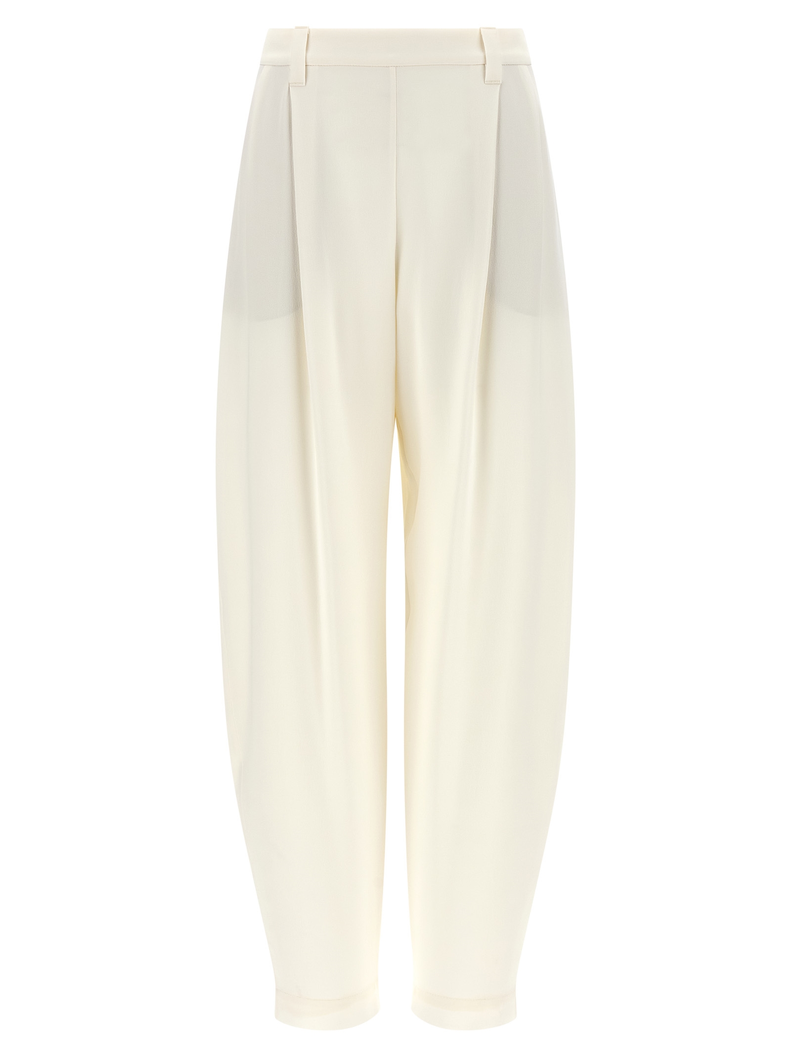 Beige Viscose Casual Pants