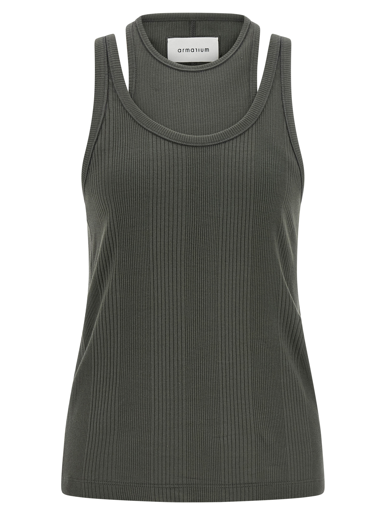 Gray Cotton Sleeveles T-Shirt