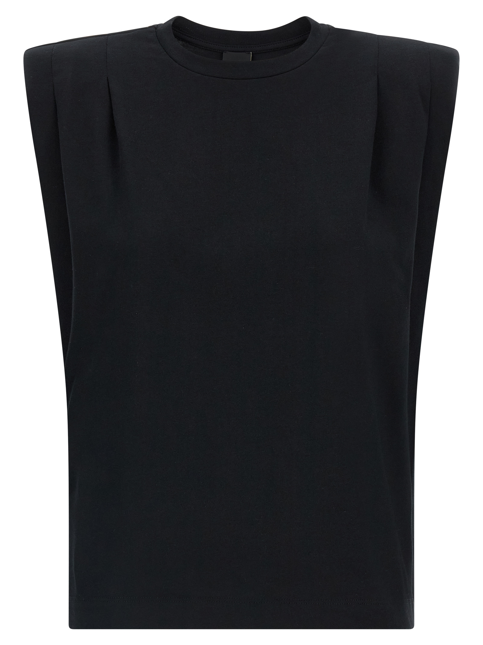Black Cotton Sleeveles T-Shirt