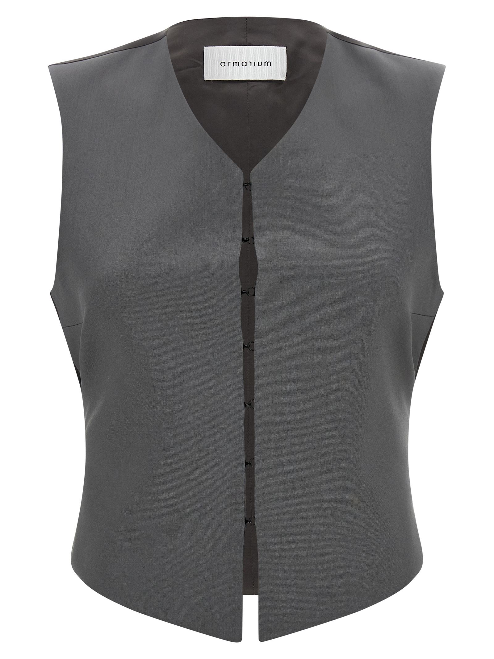 Gray Virgin Wool Sleeveless Jacket
