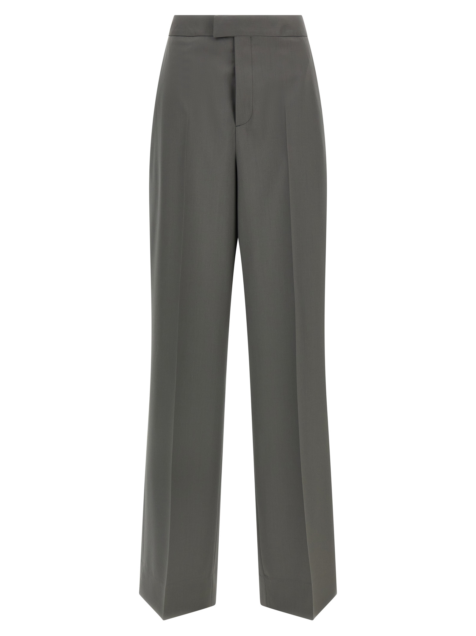 Gray Virgin Wool Dress Pants