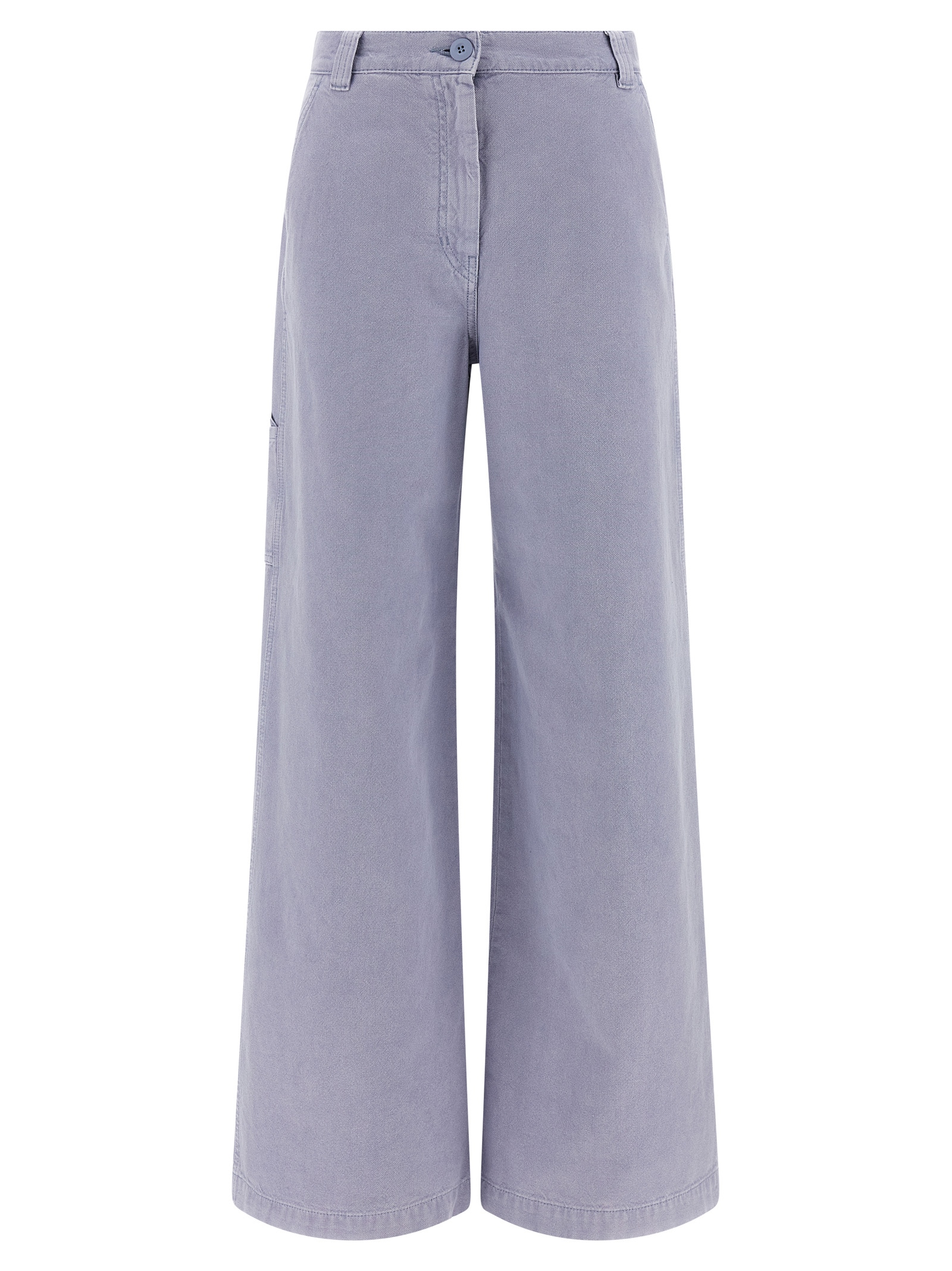 Purple Cotton Casual Pants