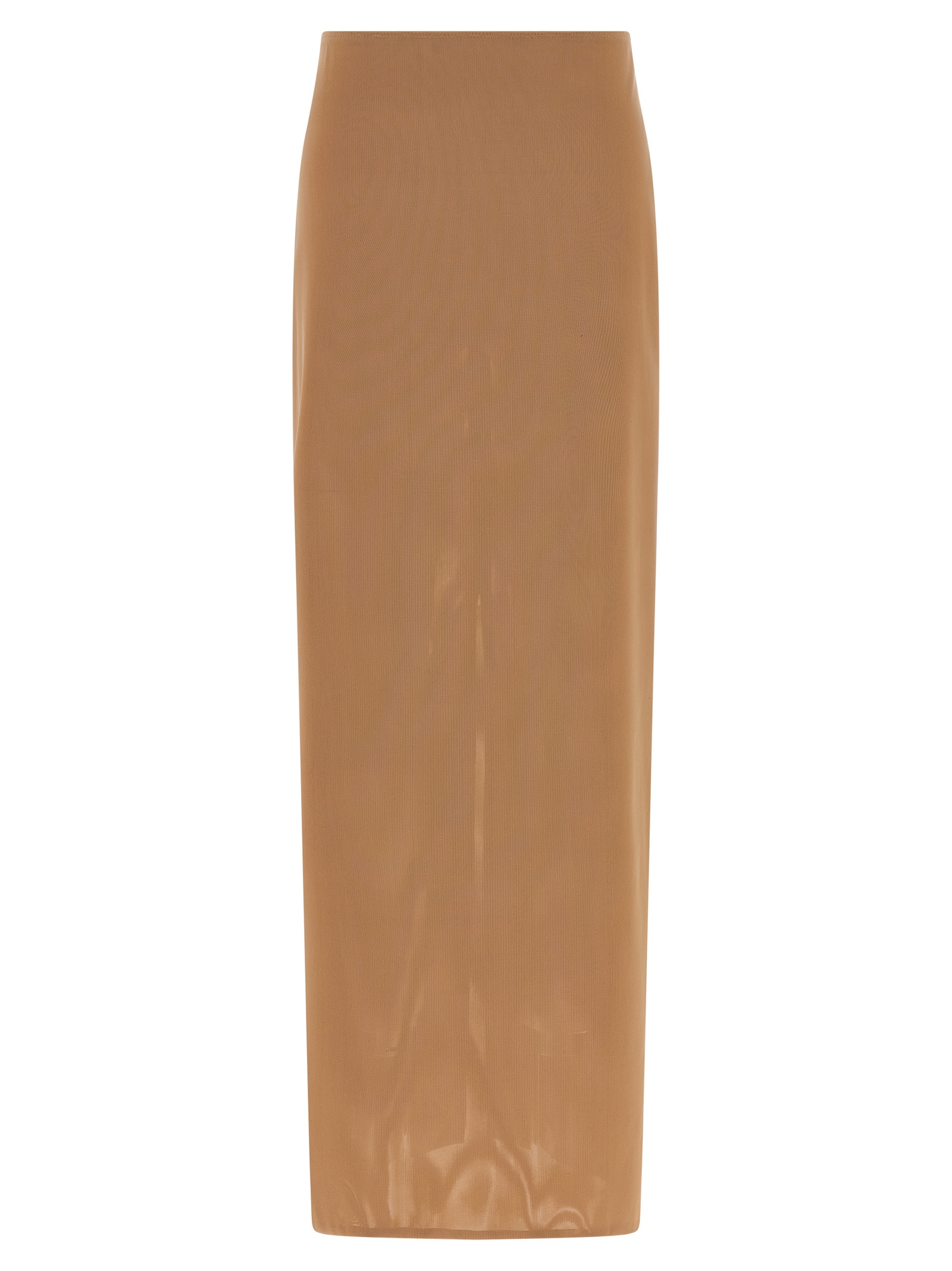 Beige Polyamide Midi Skirt