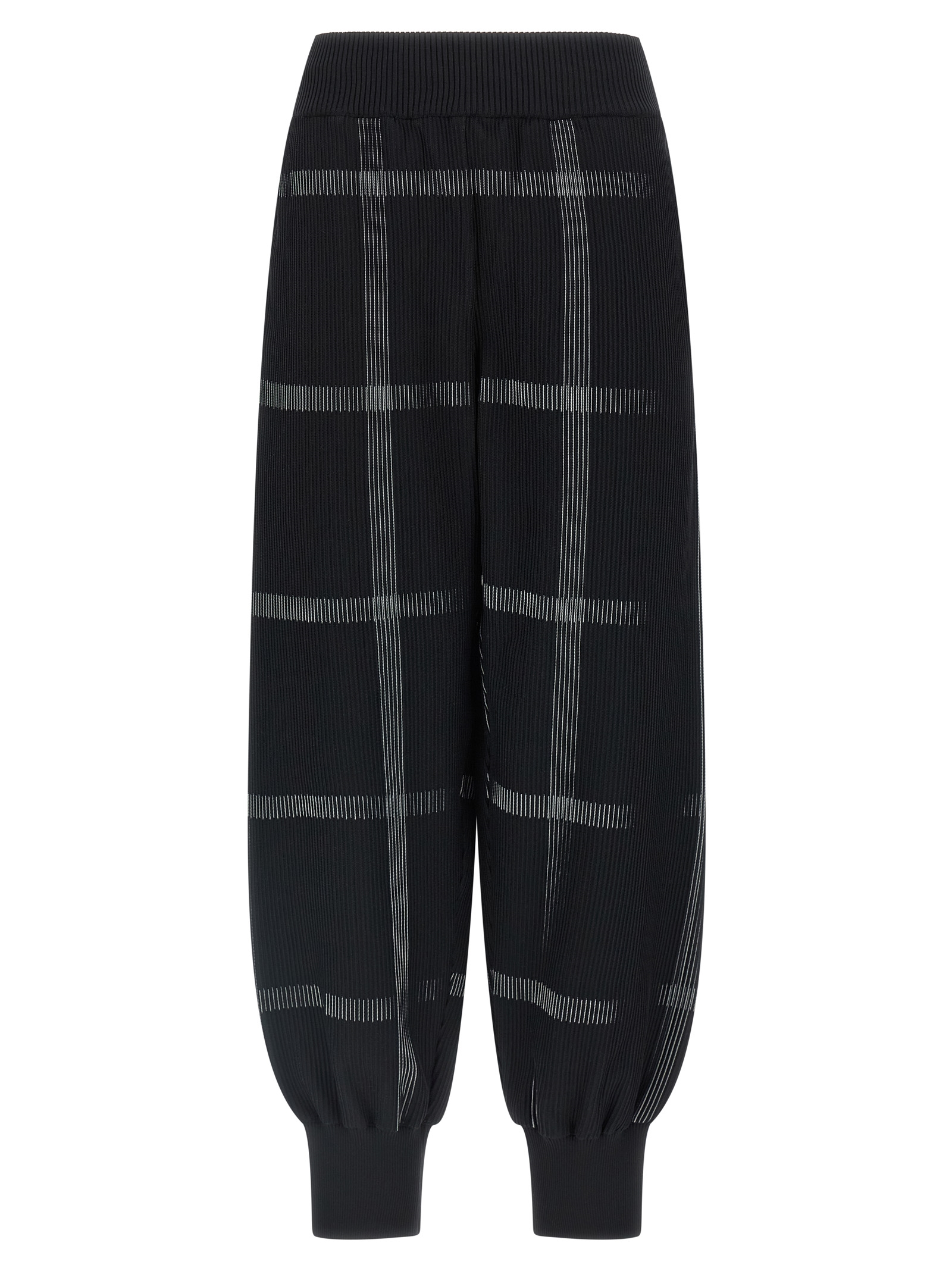 Black Polyester Casual Pants