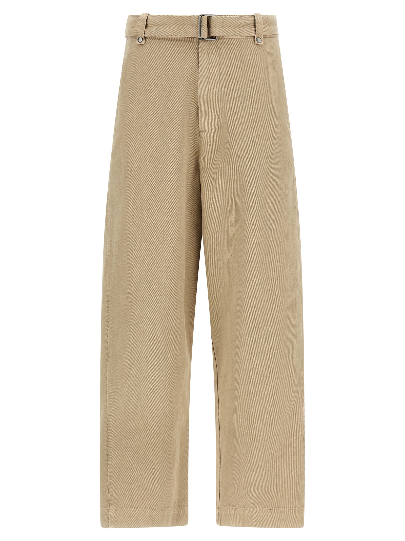 Beige Cotton Casual Pants