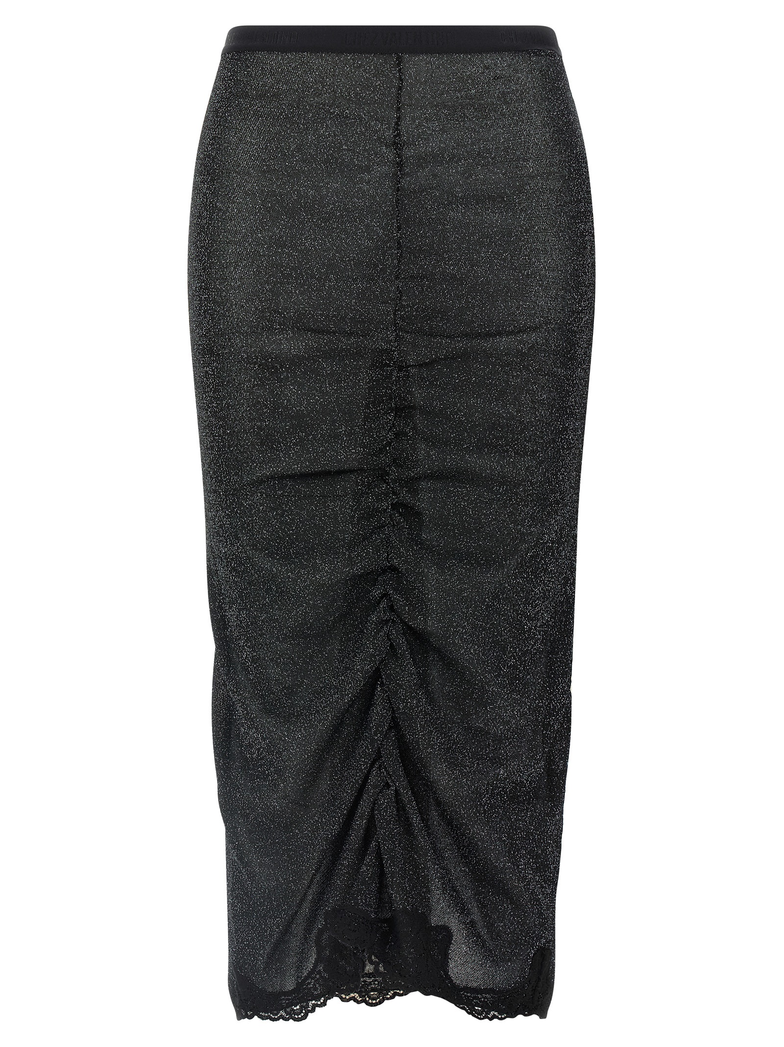 Black Viscose Midi Skirt