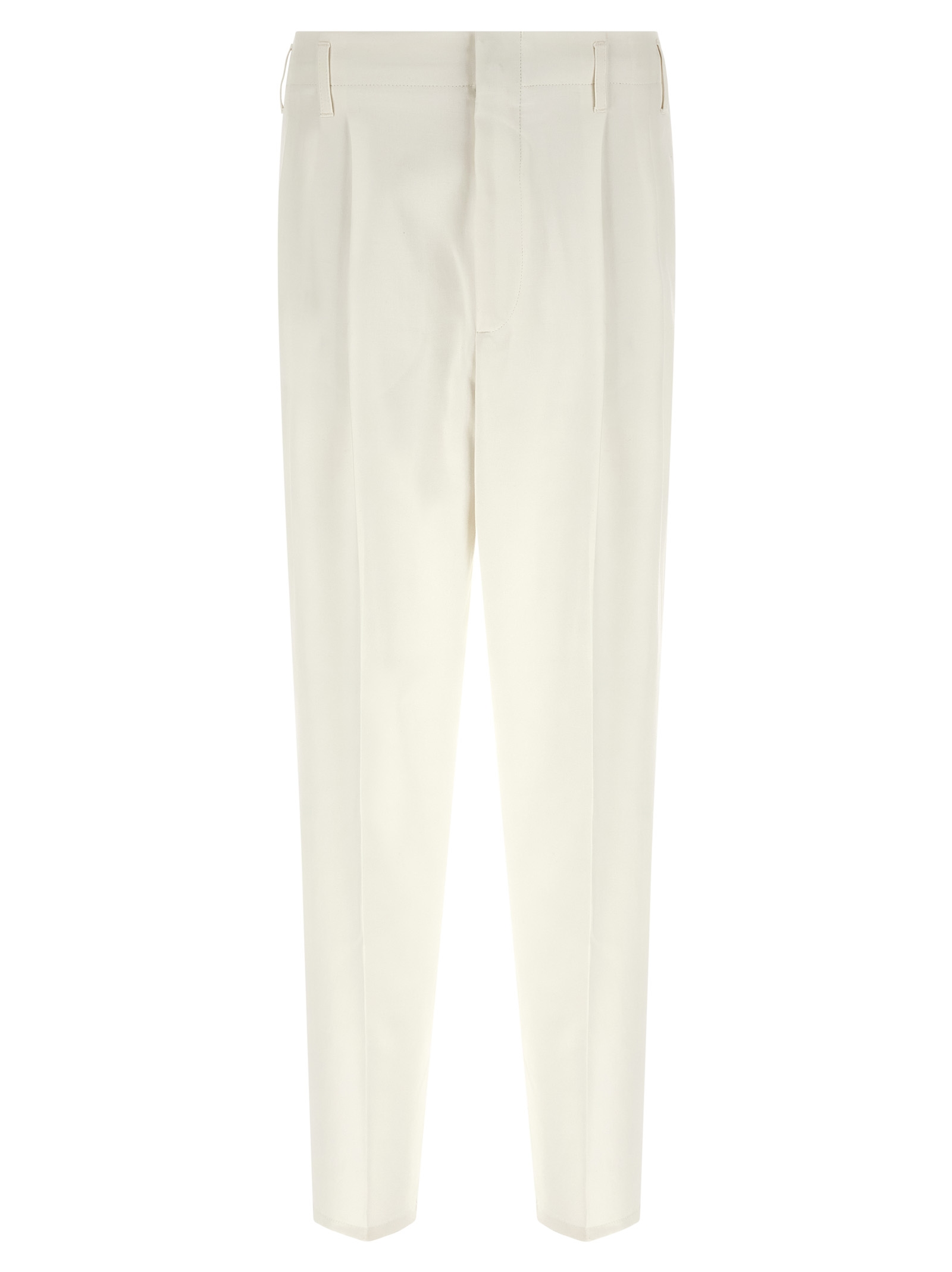 White Cotton Casual Pants