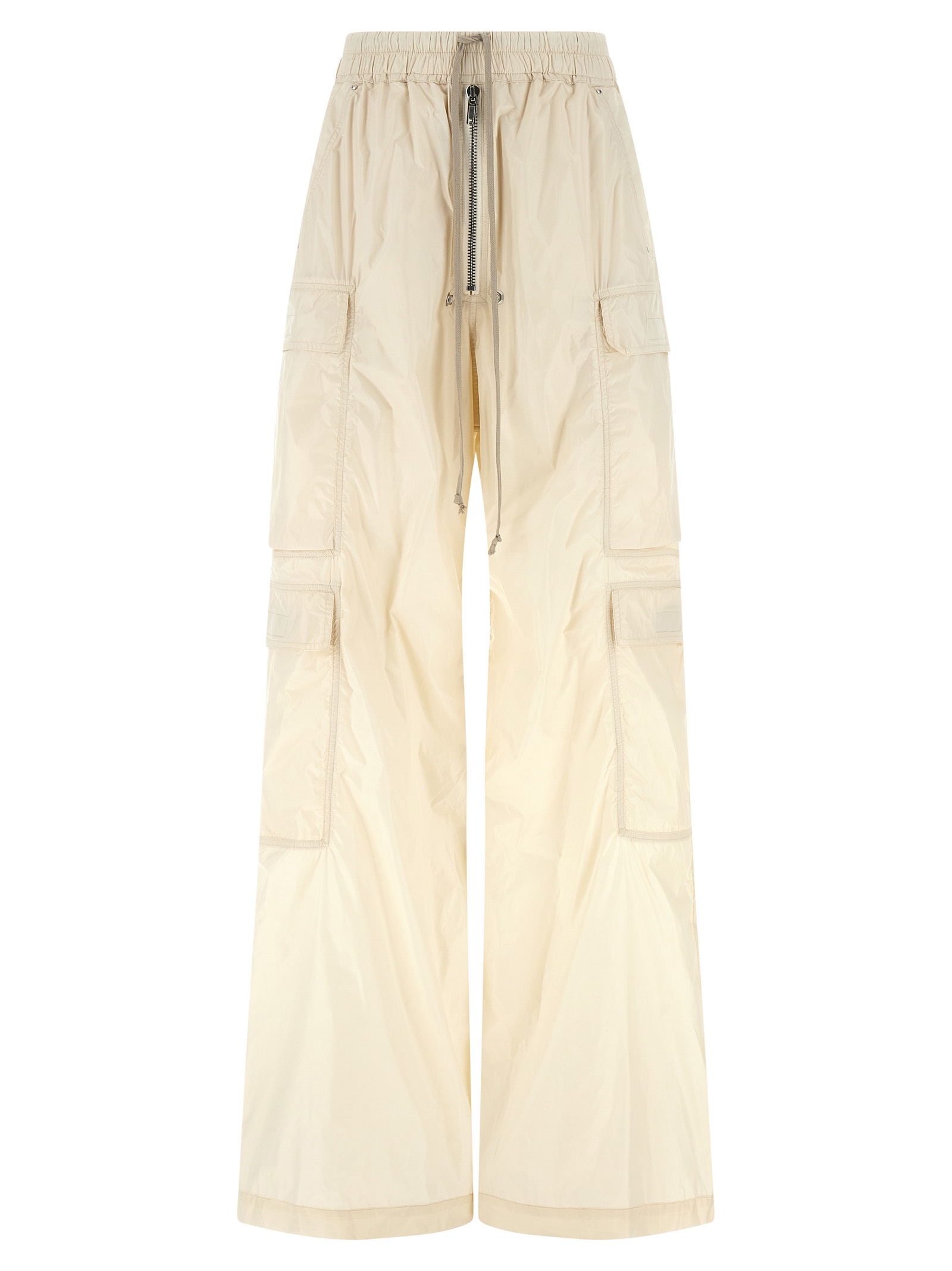 Beige Nylon Cargo Pants