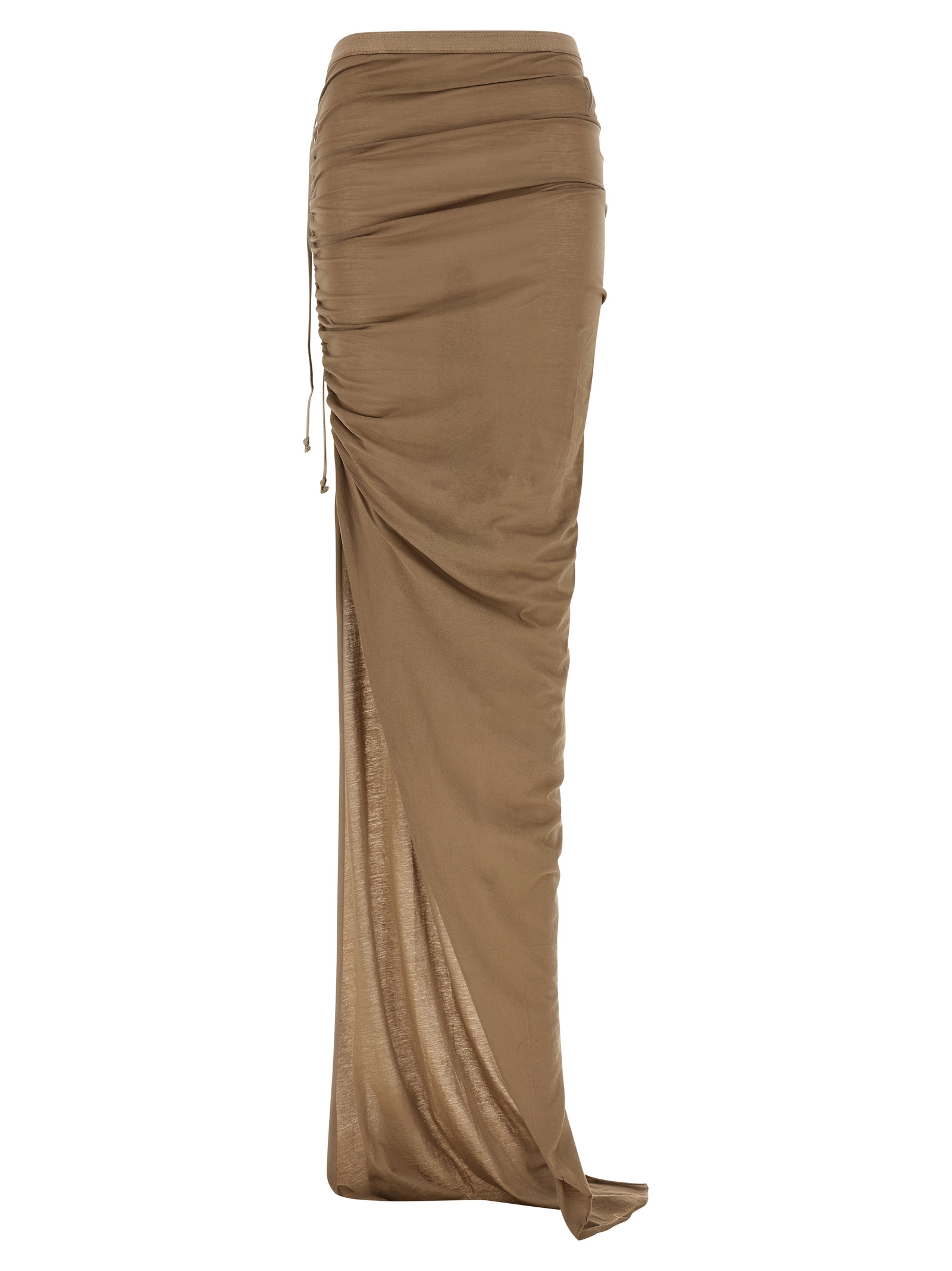 Beige Cotton Mini Skirt