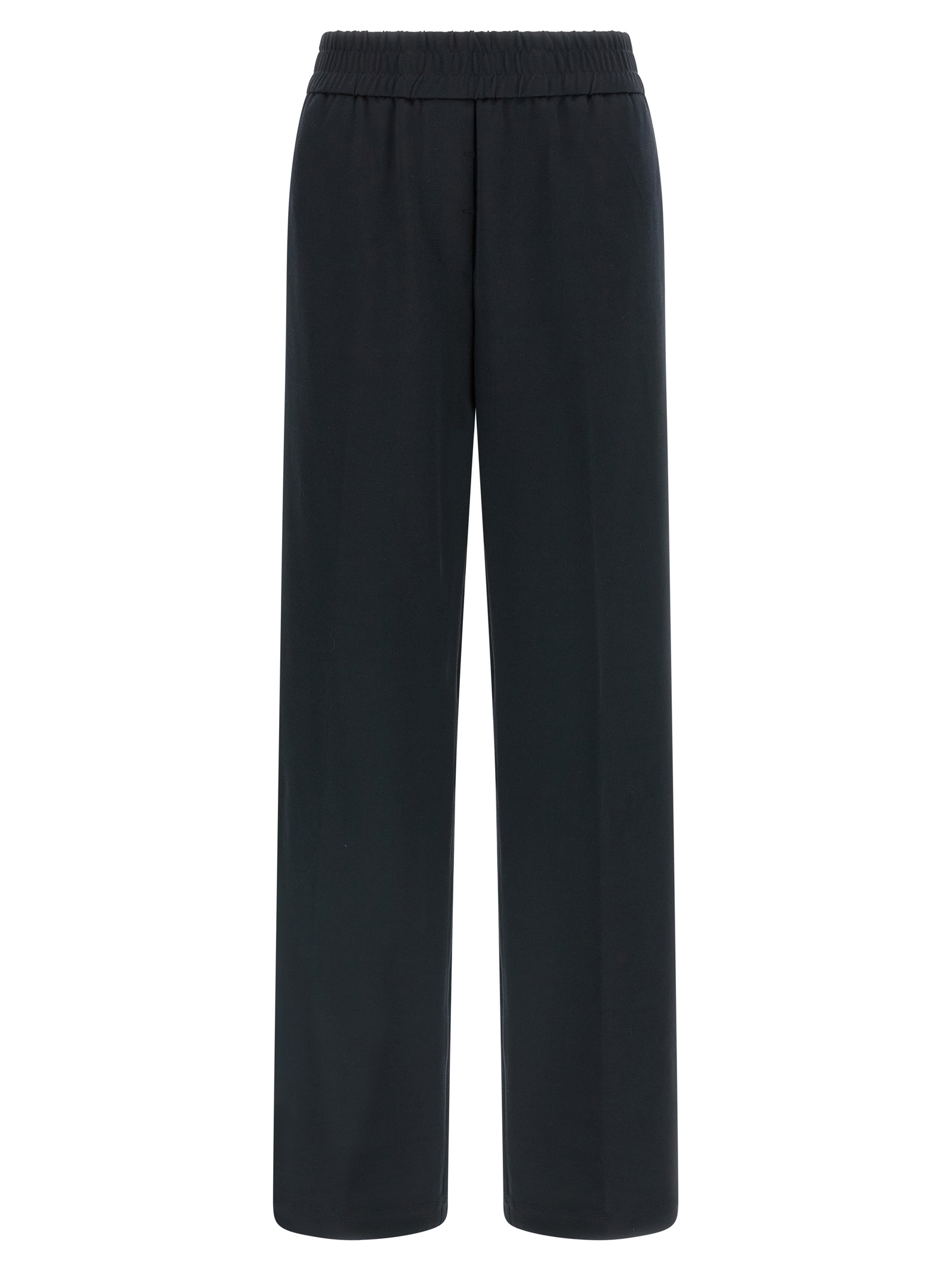 Blue Cotton Casual Pants