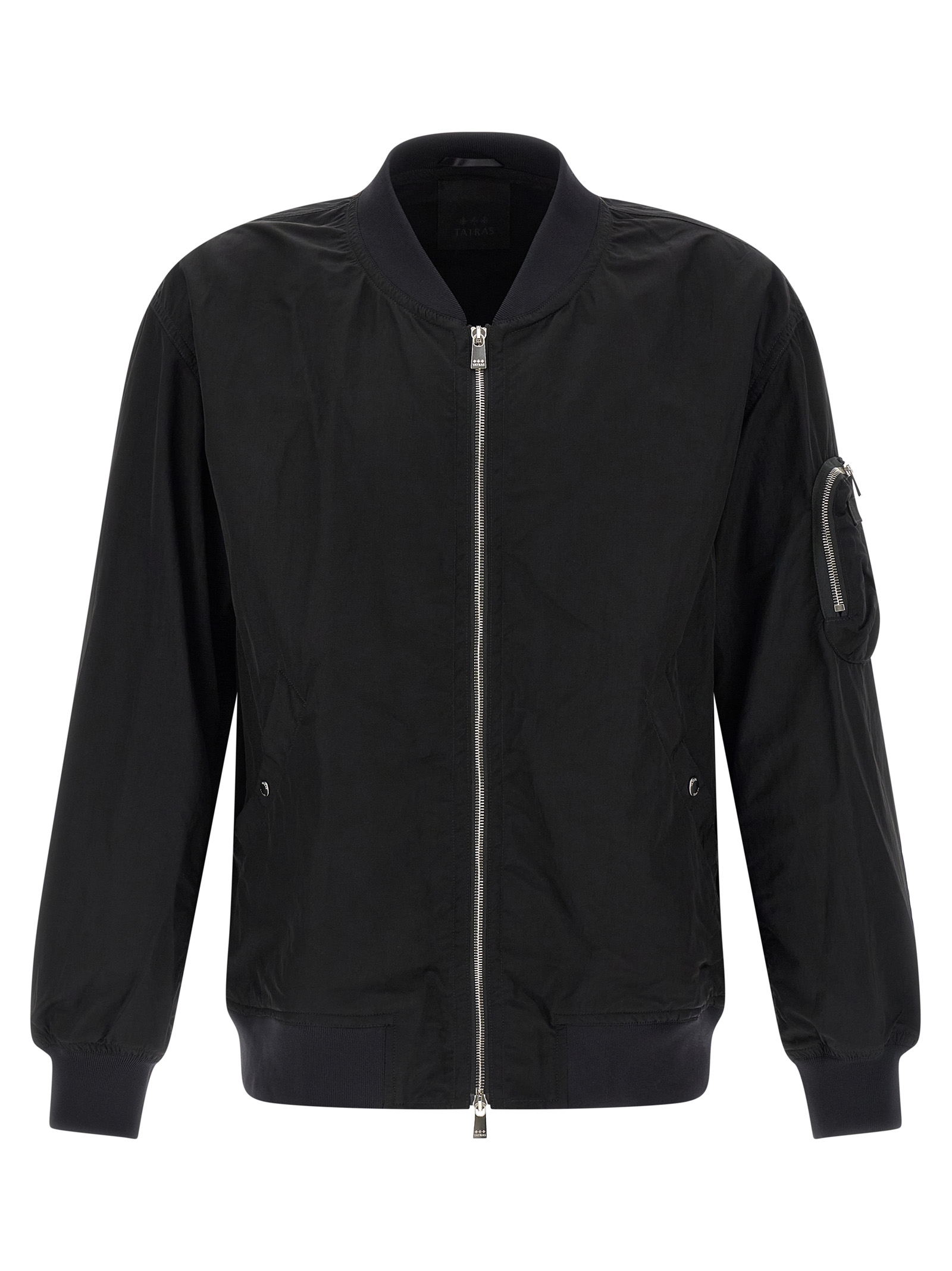 Black Nylon Bomber