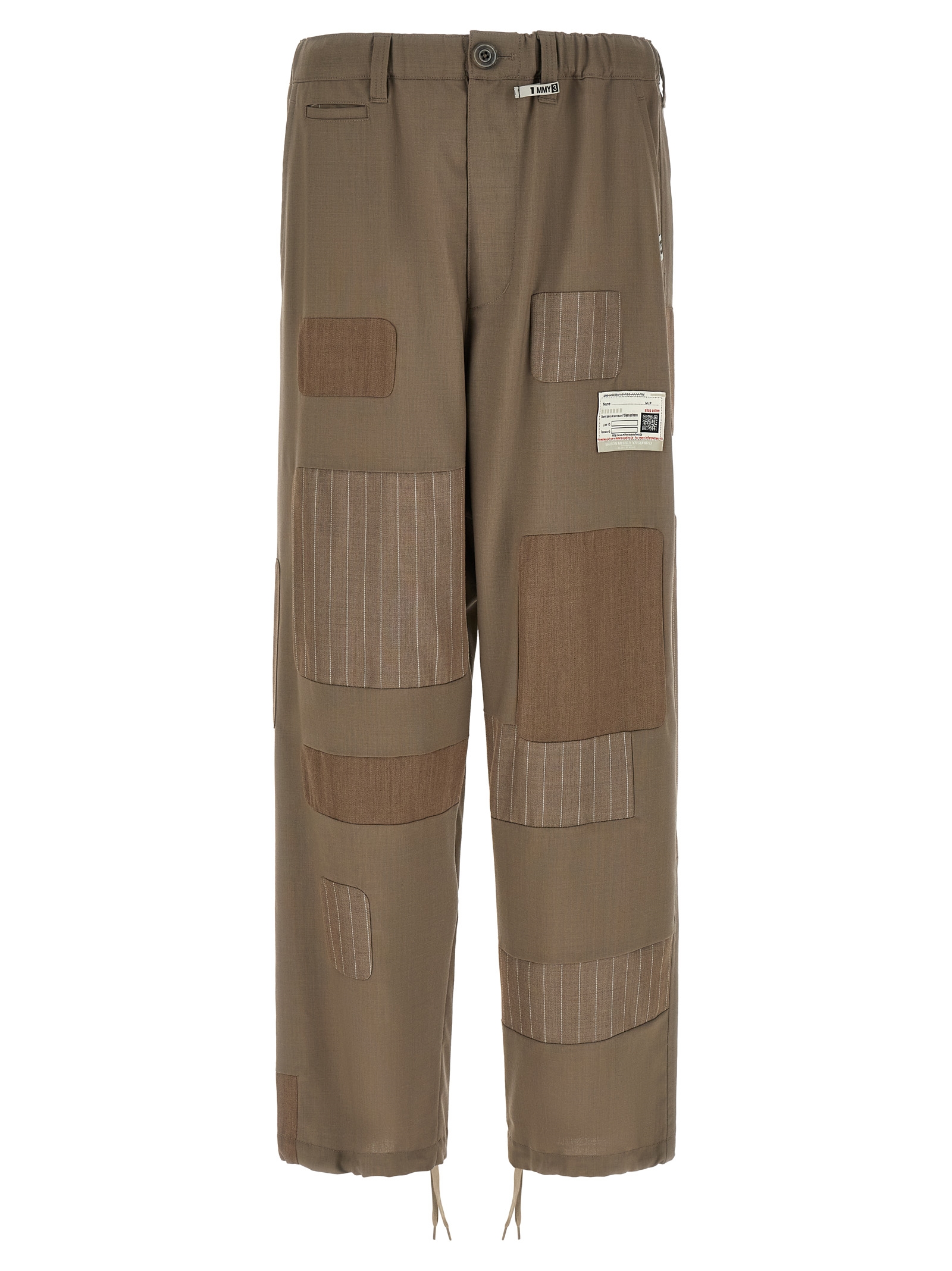 Beige Wool Casual Pants