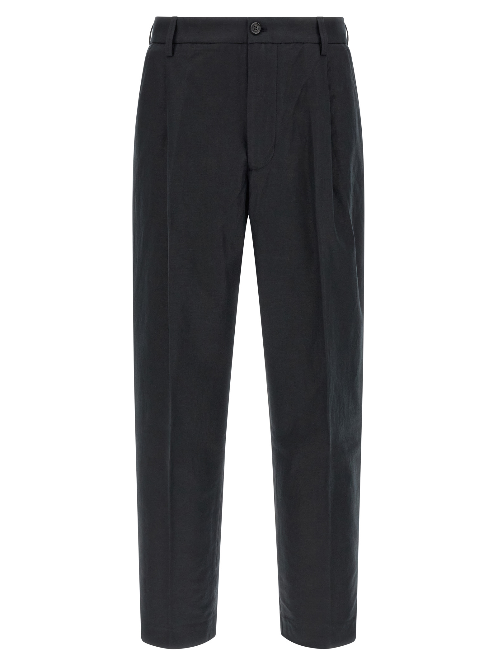 Black Cotton Casual Pants