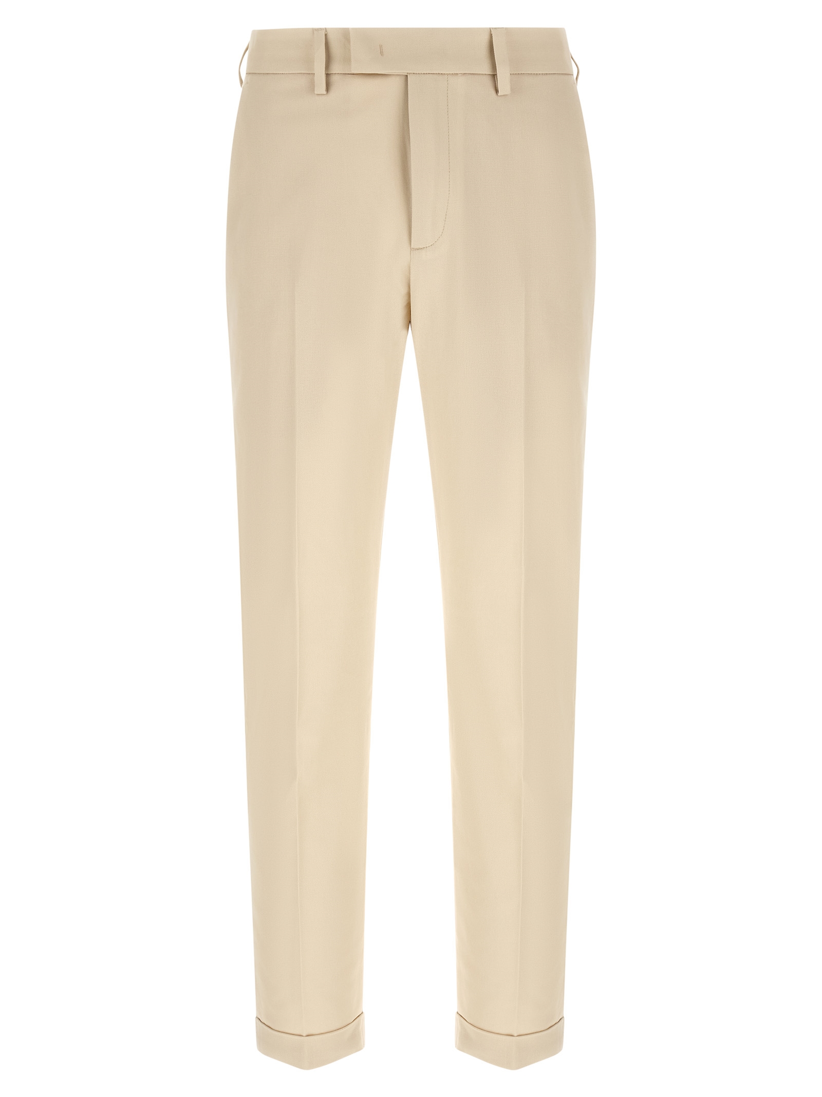 Beige Cotton Chino Pants