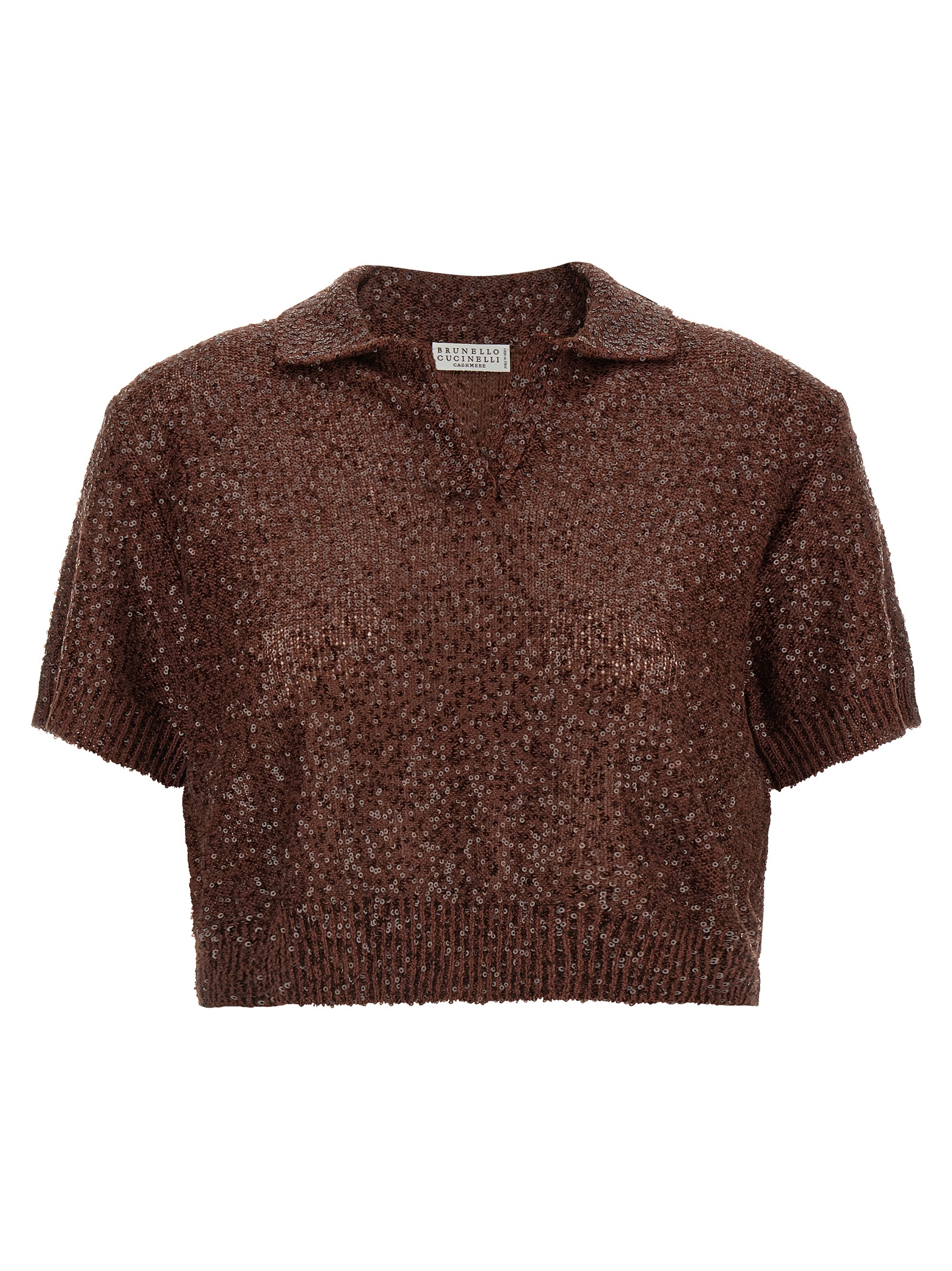 Brown Linen Polo Shirt