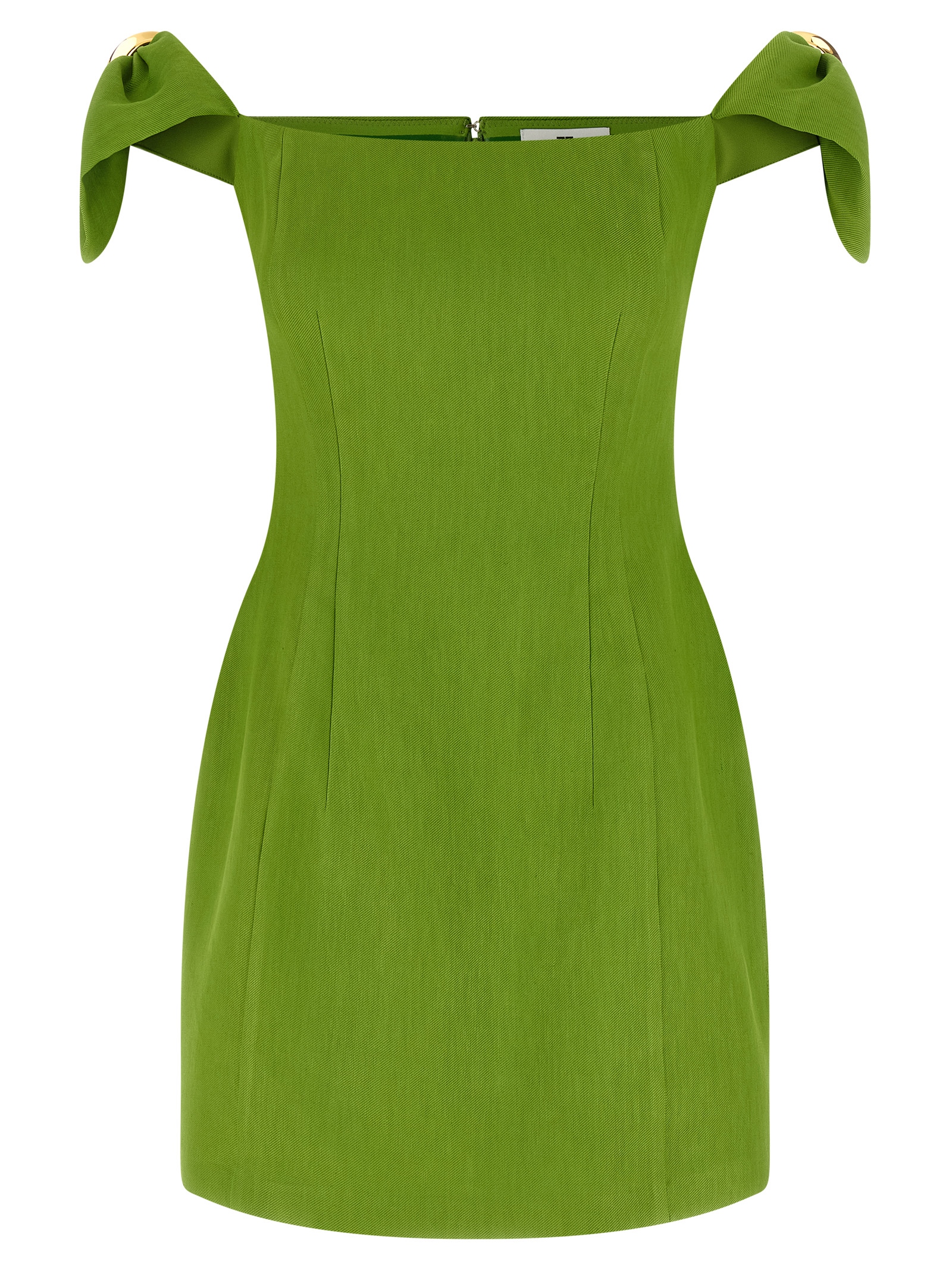 Bicolor Linen Short Dress