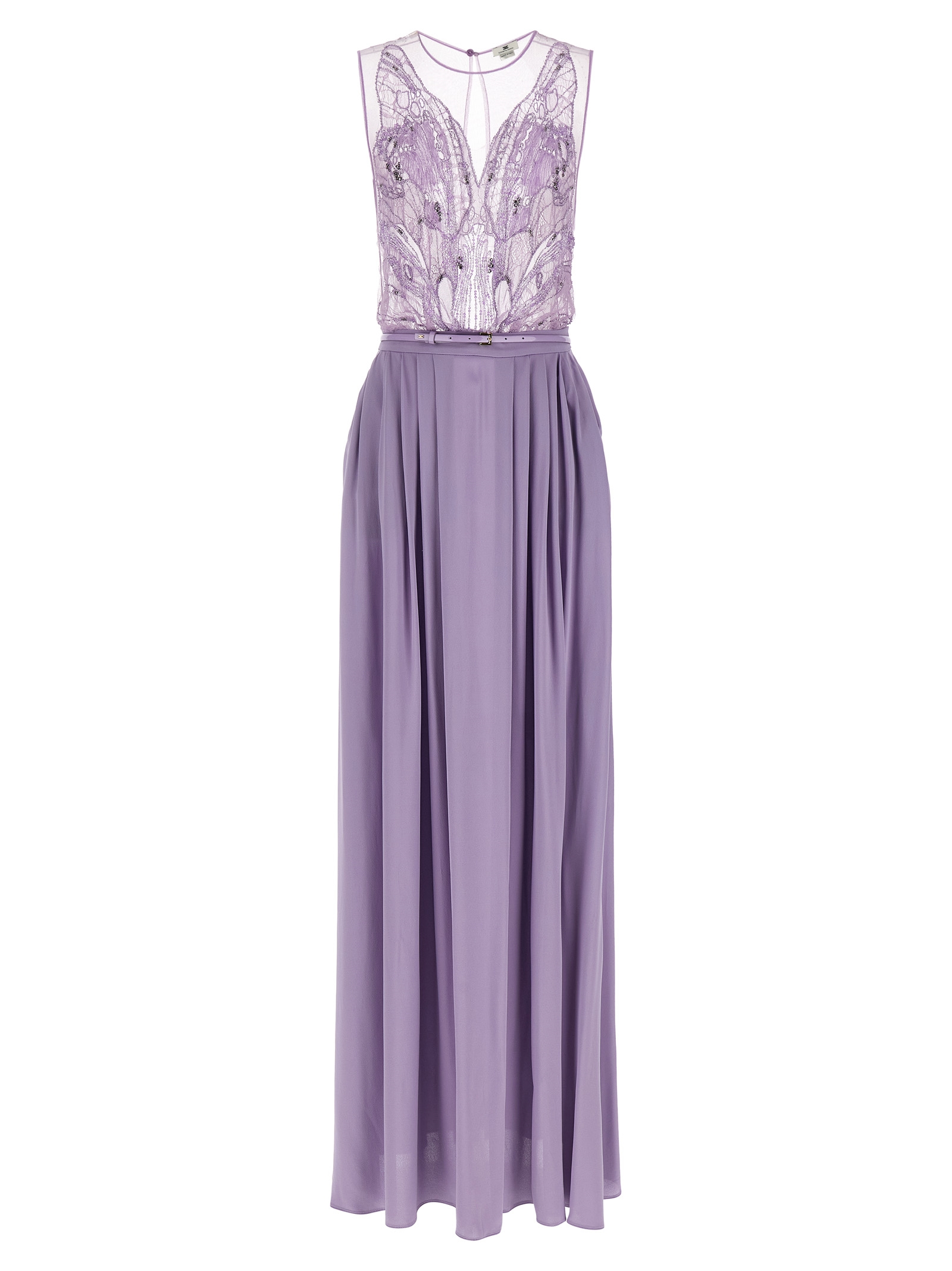 Purple Viscose Long Dress