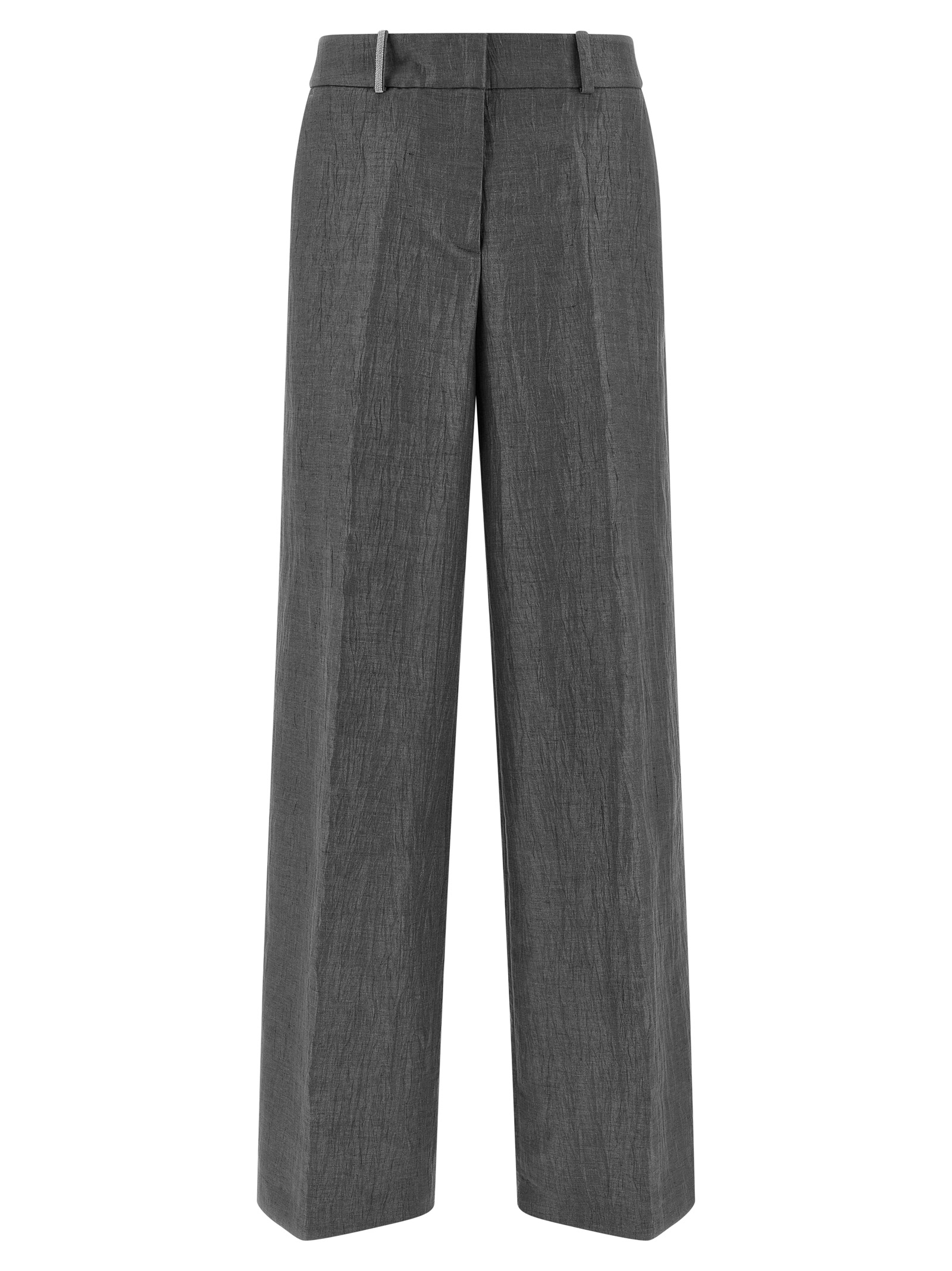 Gray Linen Casual Pants