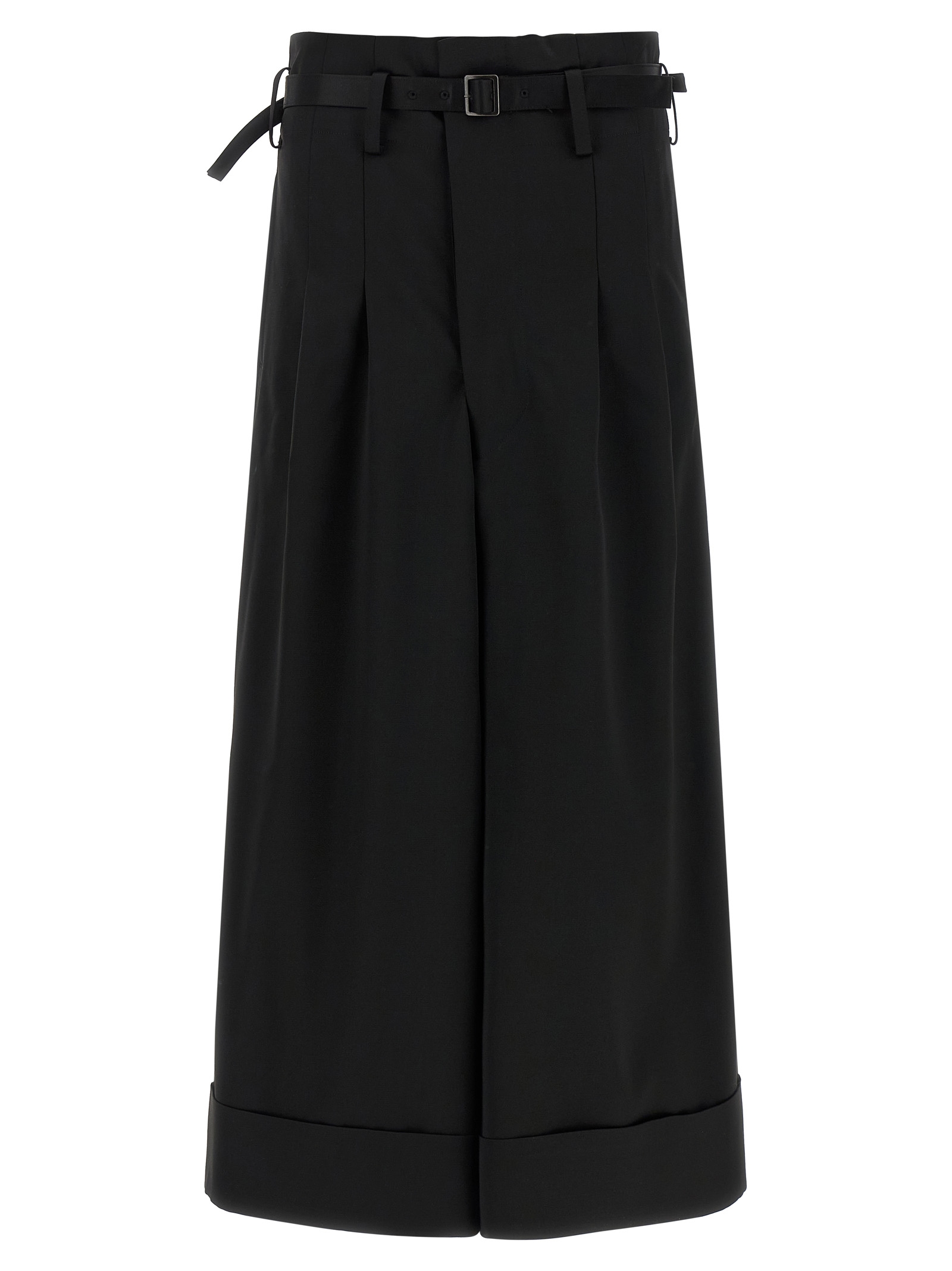 Black Acetate Flared Pants