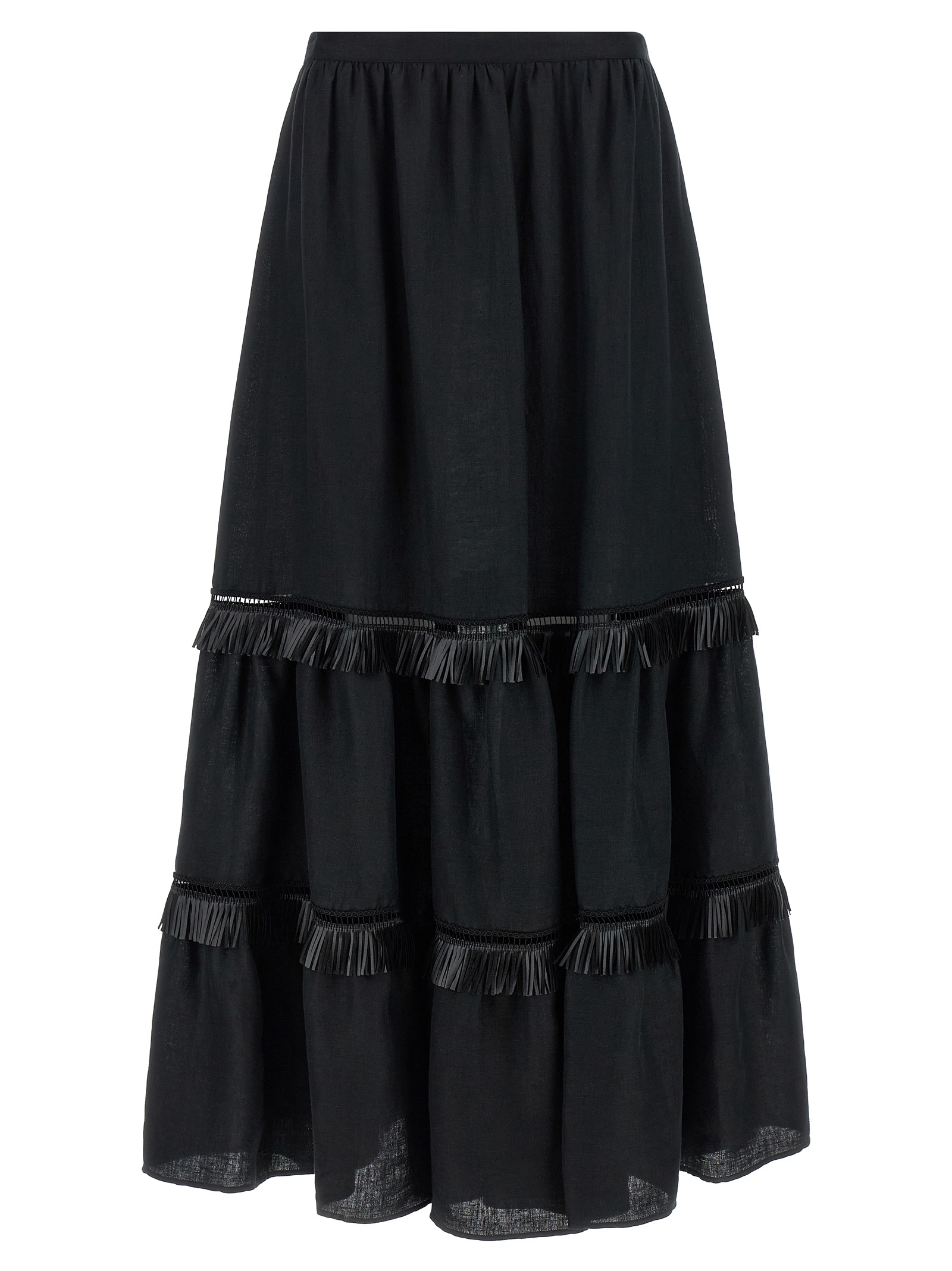 Black Linen Mini Skirt