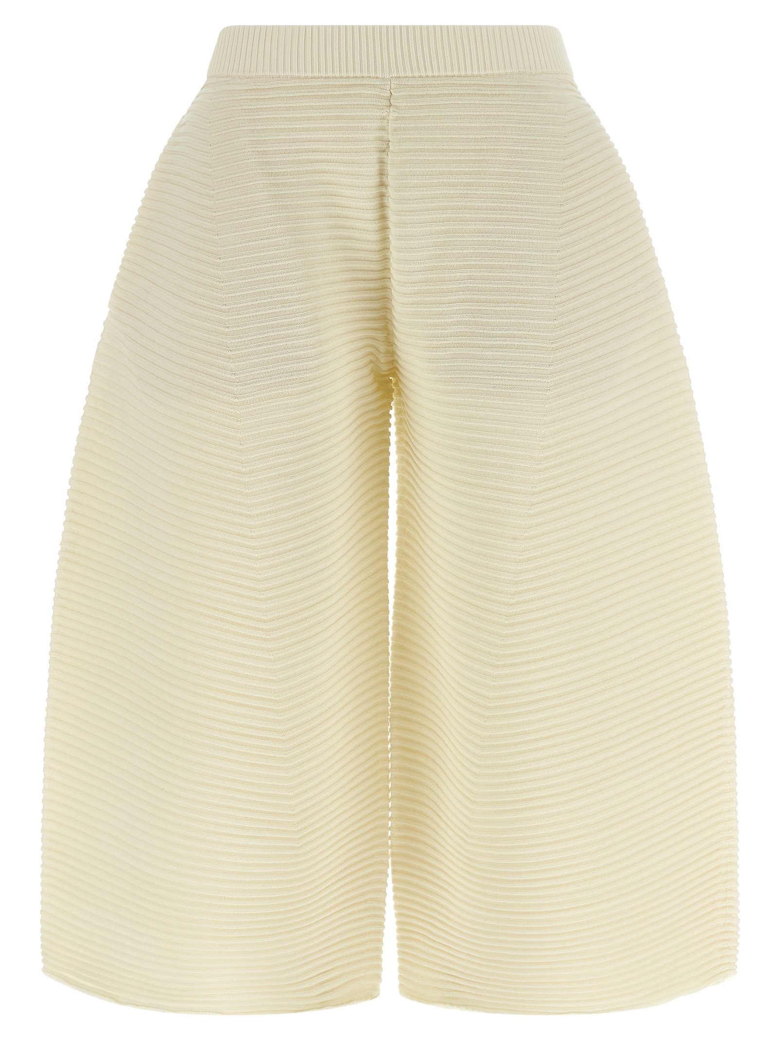 White Polyester Cropped Pants